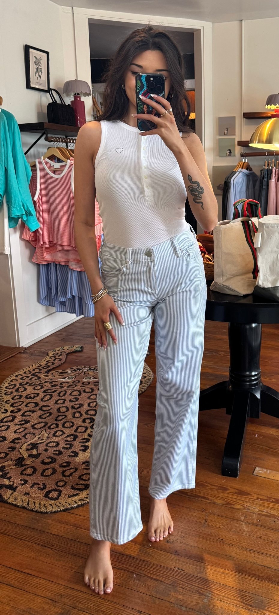 Skyway Stripe Taylor Jeans - Box Turtle