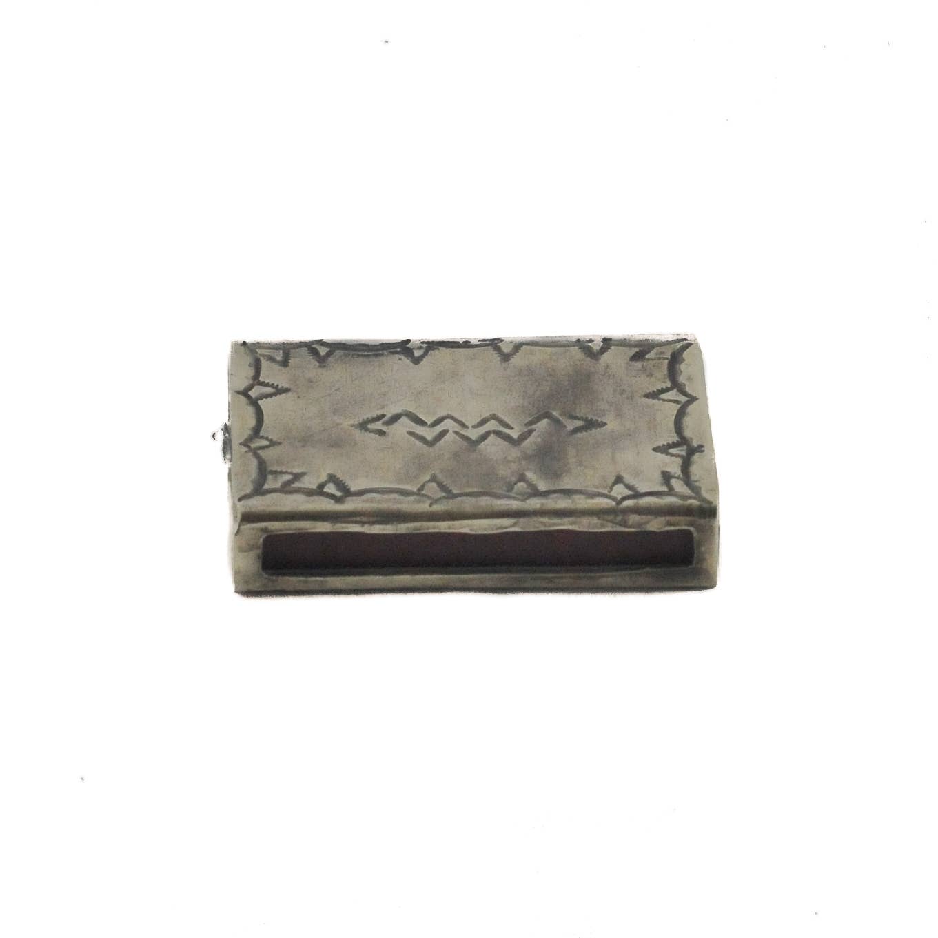 Small Silver Stamped Matchbox - Box Turtle