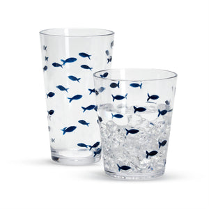 16 oz. Blue Fish Drinking Glass