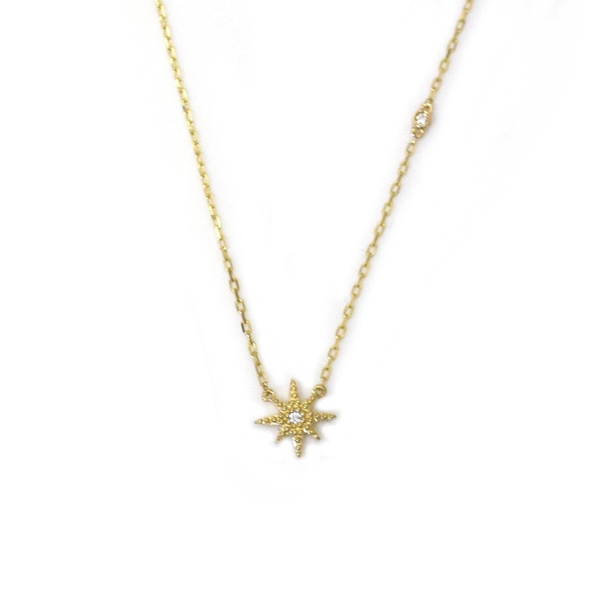Solid Gold Diamond Stardust Pendant - Box Turtle