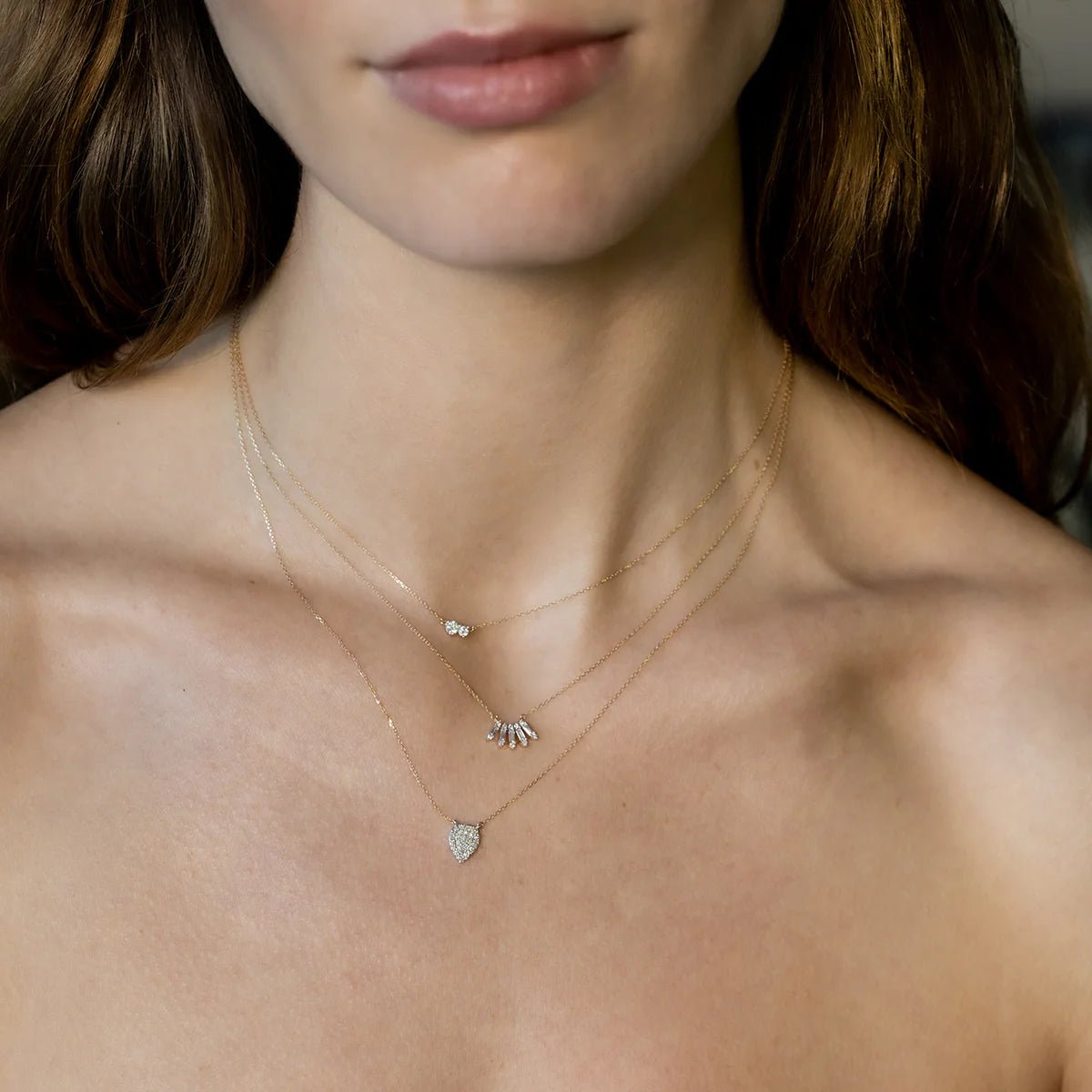 Solid Pavé Teardrop Necklace - Box Turtle