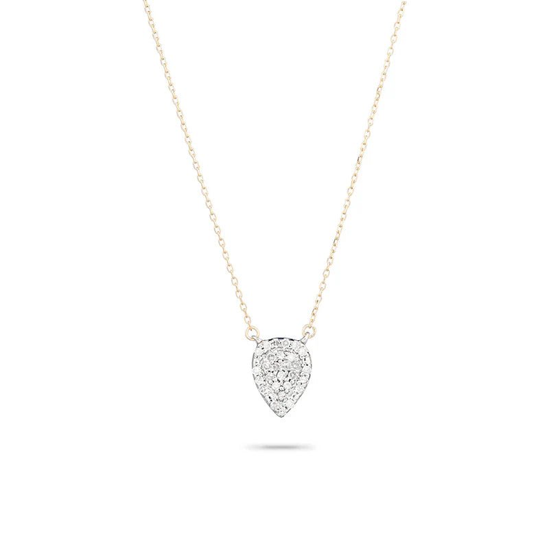 Solid Pavé Teardrop Necklace - Box Turtle