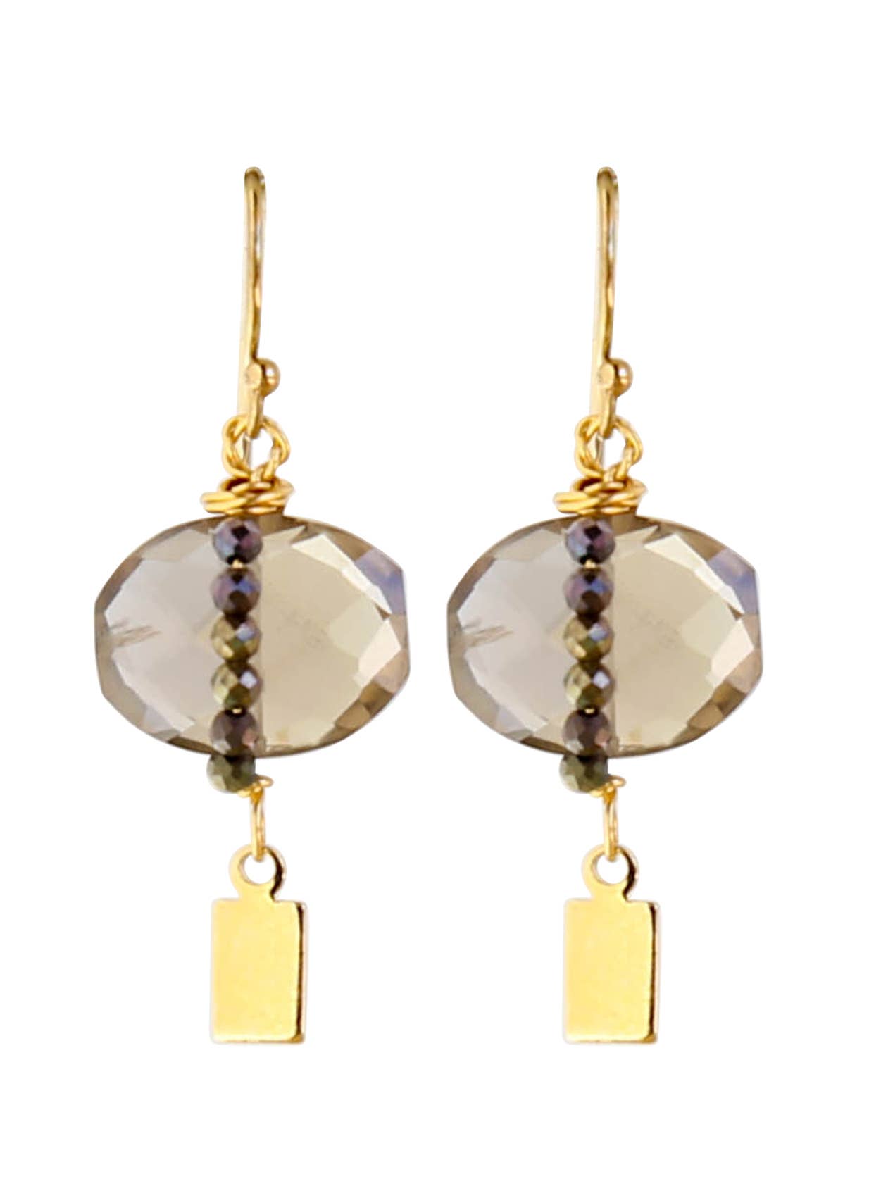 Solo Earrings in Smoky Topaz - Box Turtle
