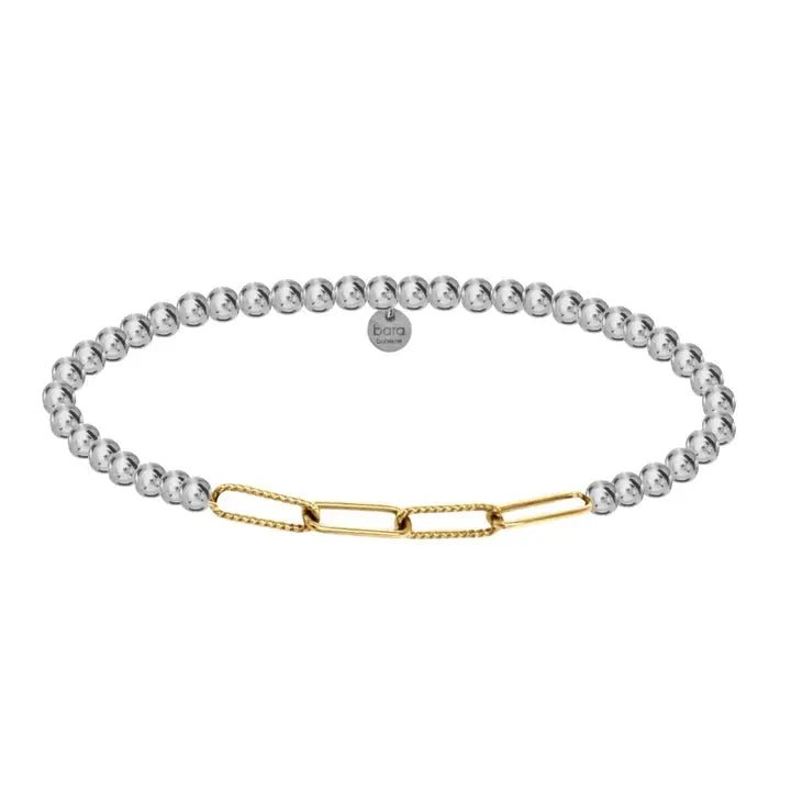 Sophie Paperclip Stretchy 2 - Tone Bead Bracelet - Box Turtle