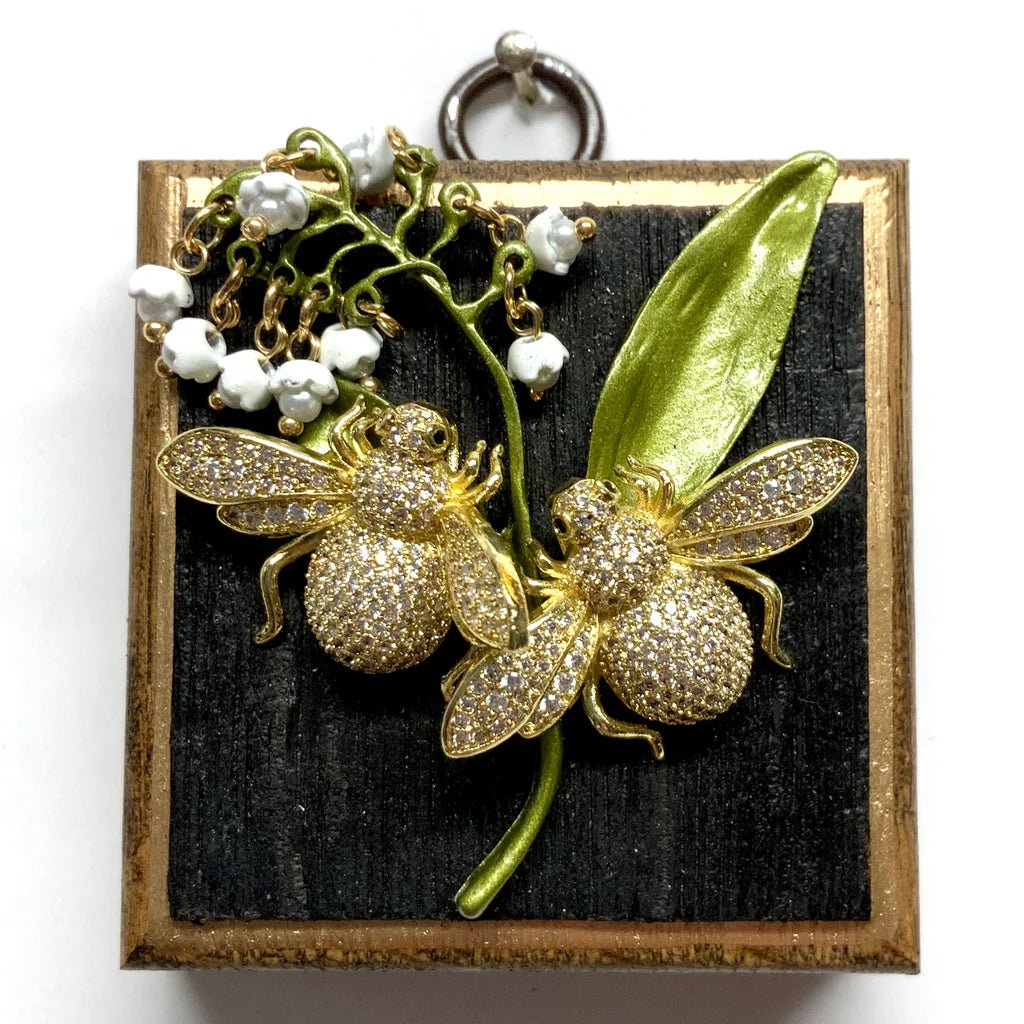 Sparkle Bees on Brooch Museum Bee - Box Turtle
