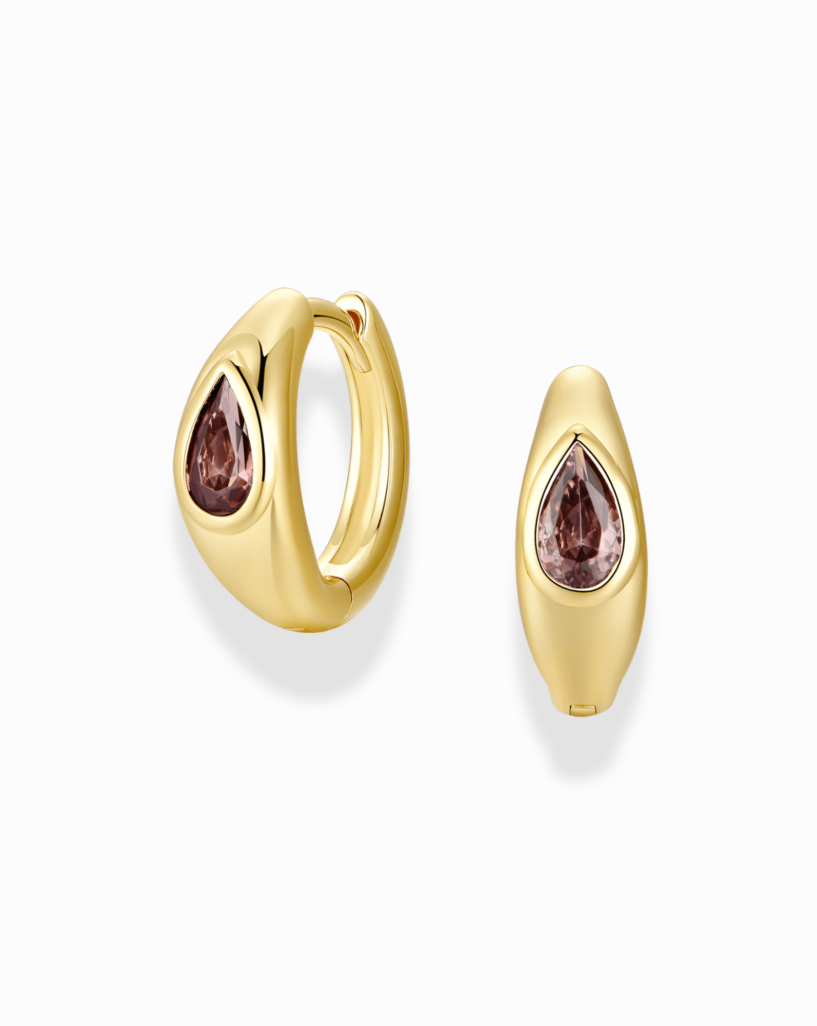 Spinel Tally Pear Huggie Hoops - Box Turtle