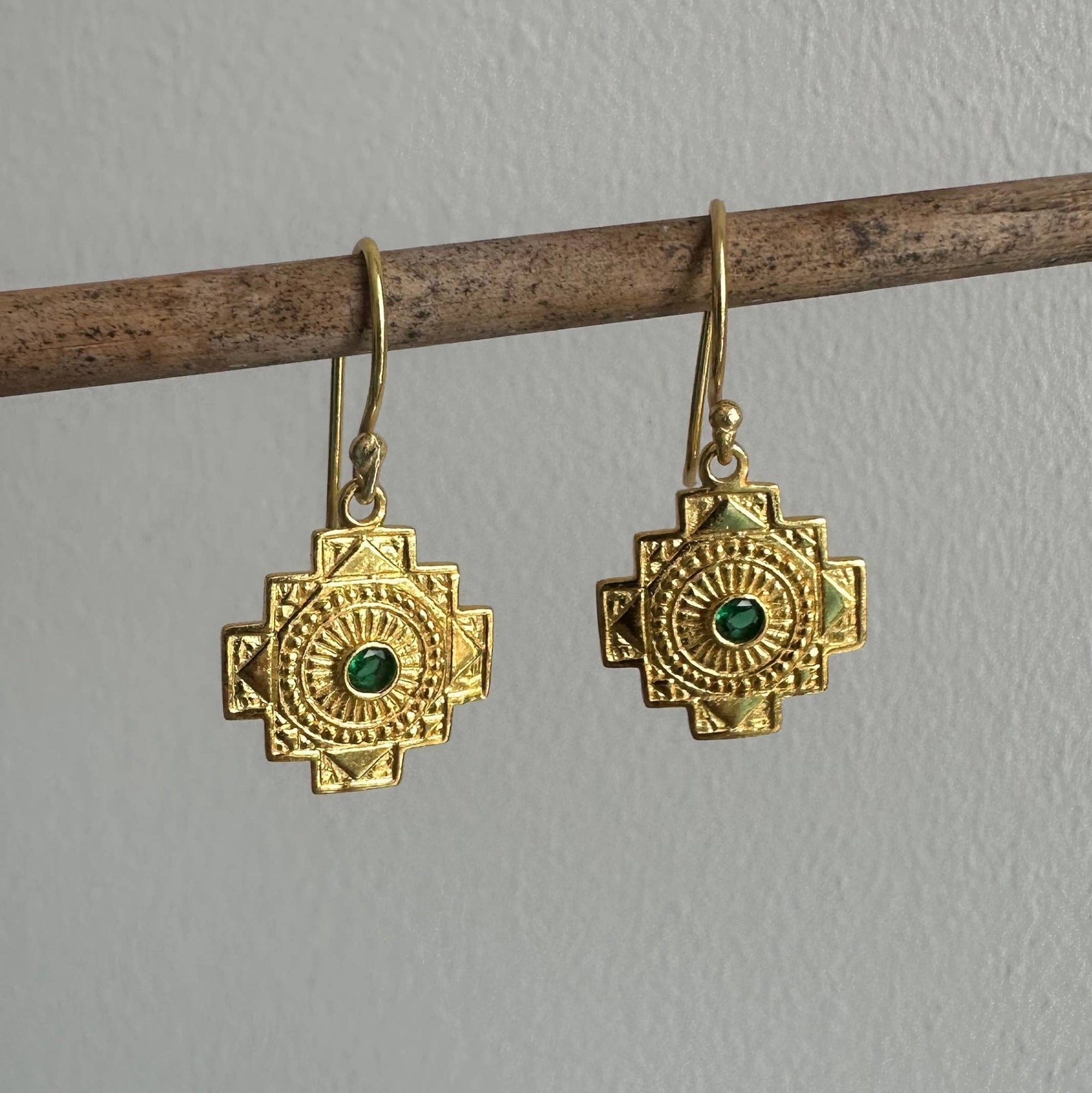Spiritual Cross Earrings - Box Turtle