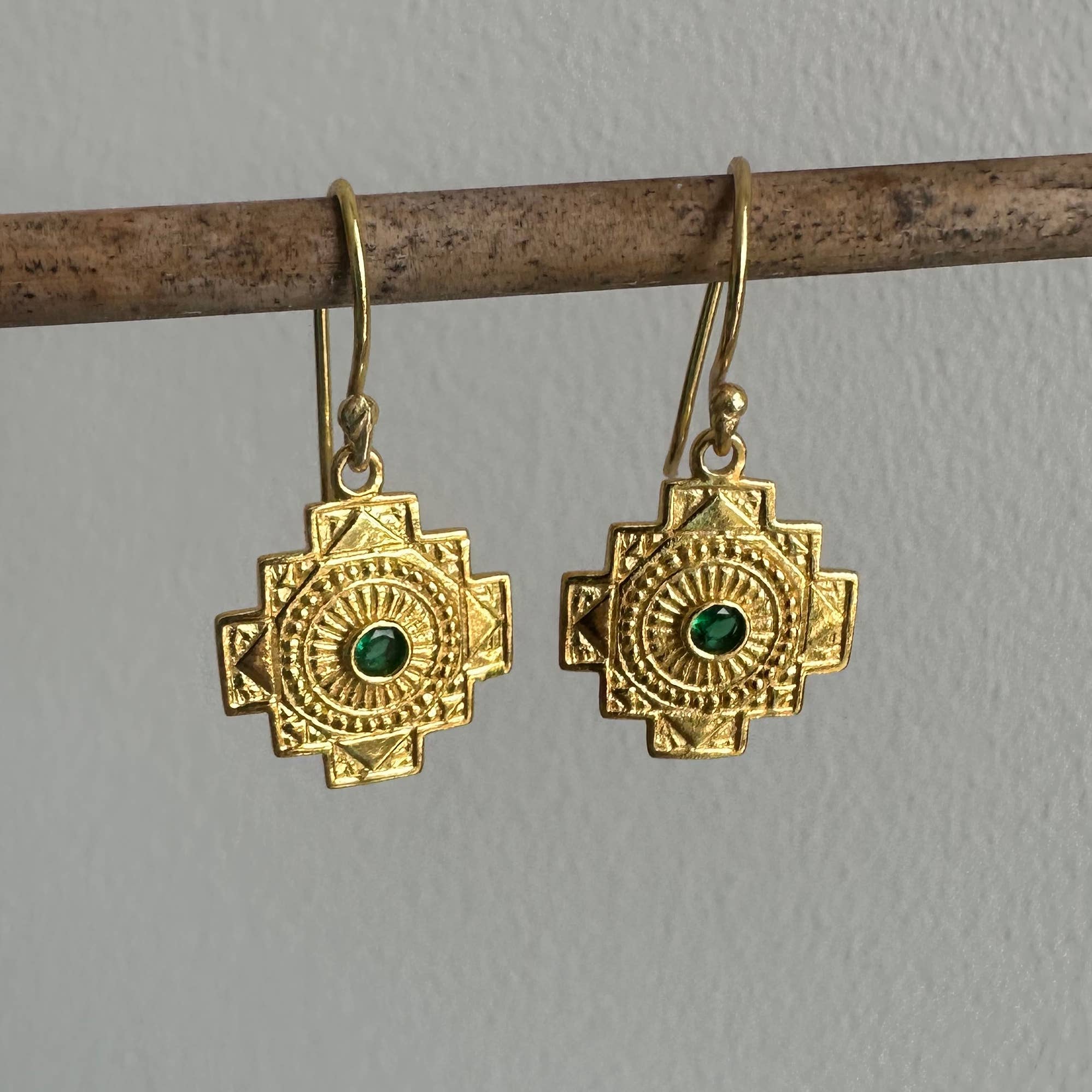 Spiritual Cross Earrings - Box Turtle