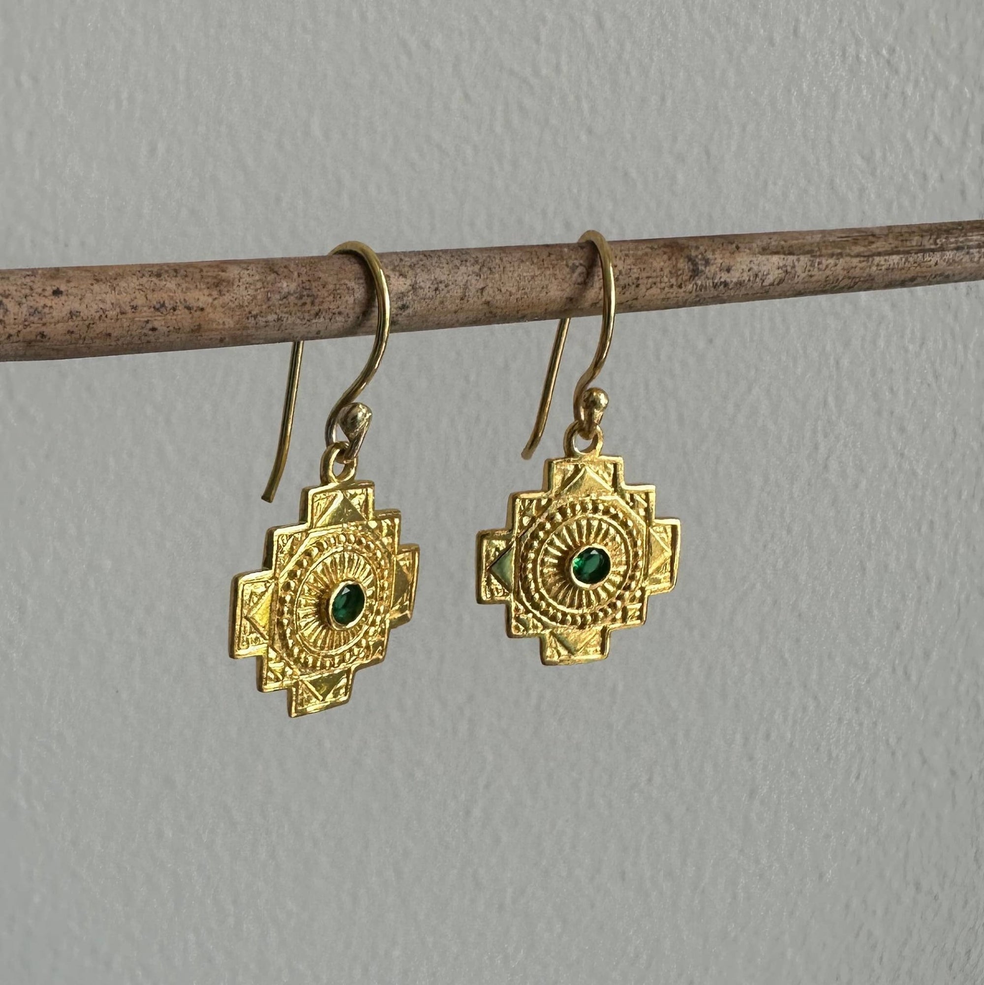 Spiritual Cross Earrings - Box Turtle