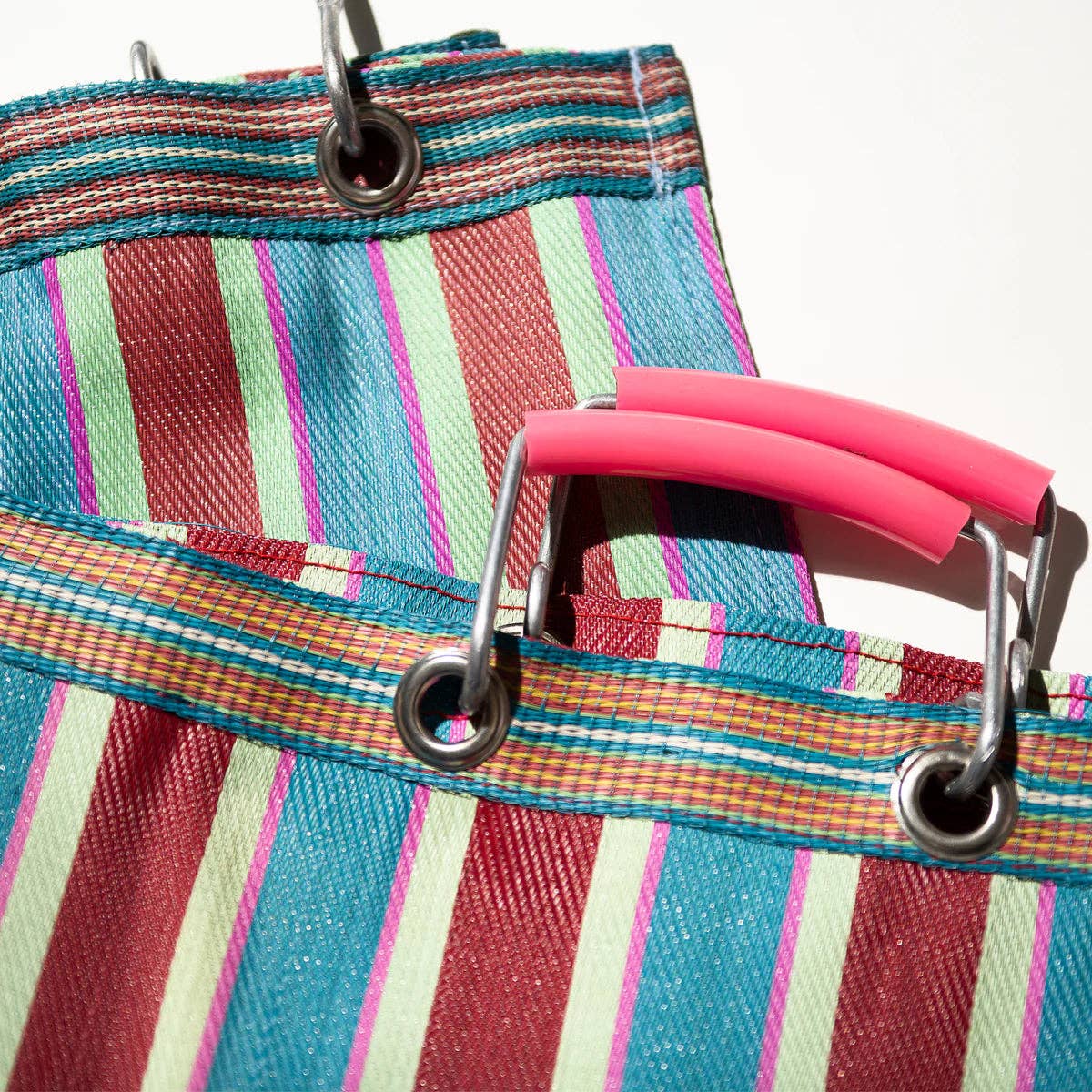 Square Recycled Plastic Stripe Bag - Box Turtle