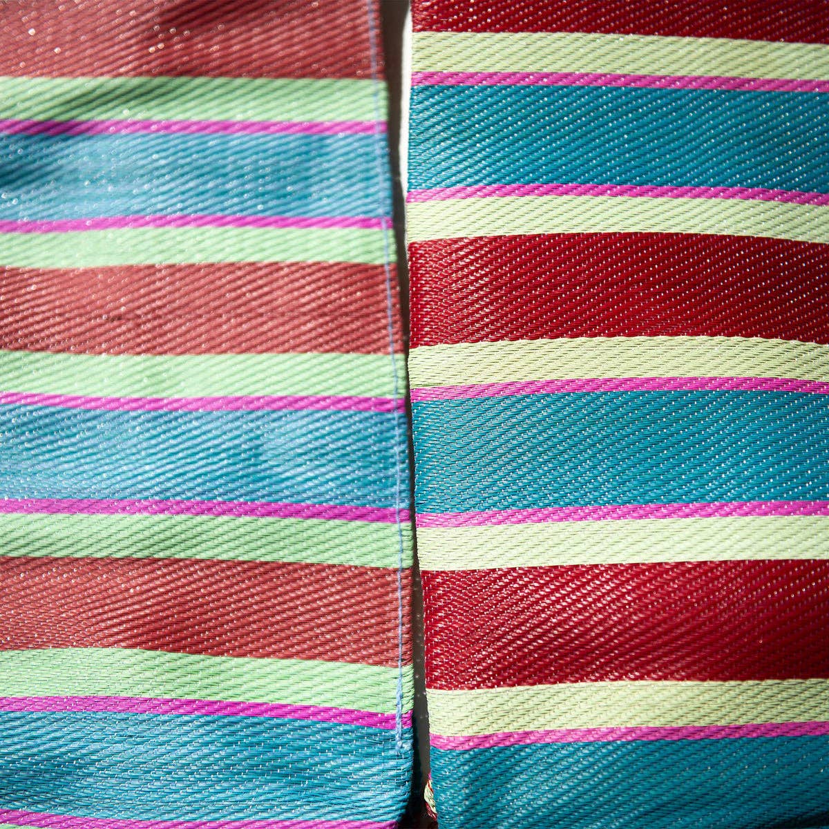 Square Recycled Plastic Stripe Bag - Box Turtle