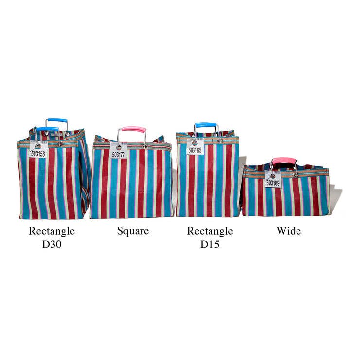 Square Recycled Plastic Stripe Bag - Box Turtle