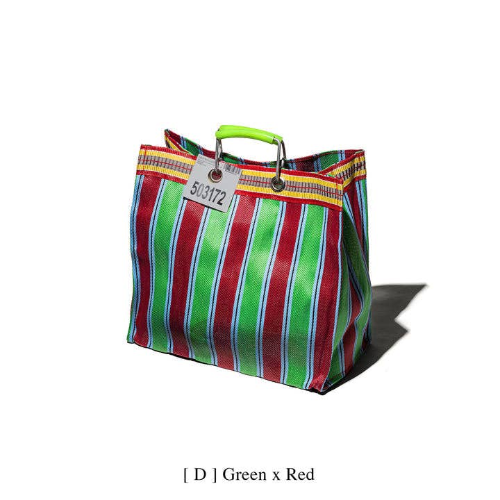 Square Recycled Plastic Stripe Bag - Box Turtle
