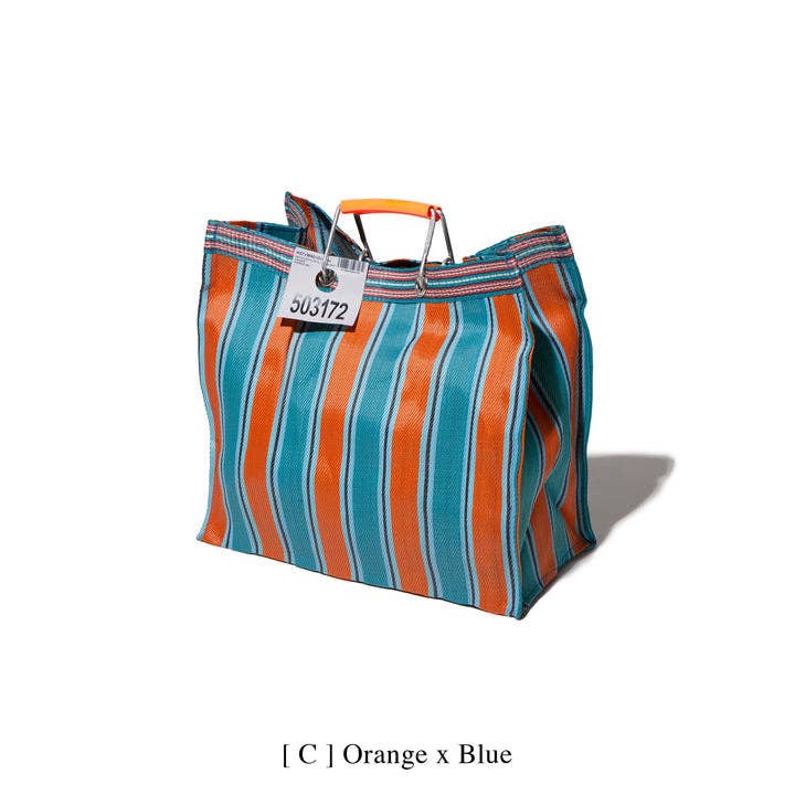 Square Recycled Plastic Stripe Bag - Box Turtle