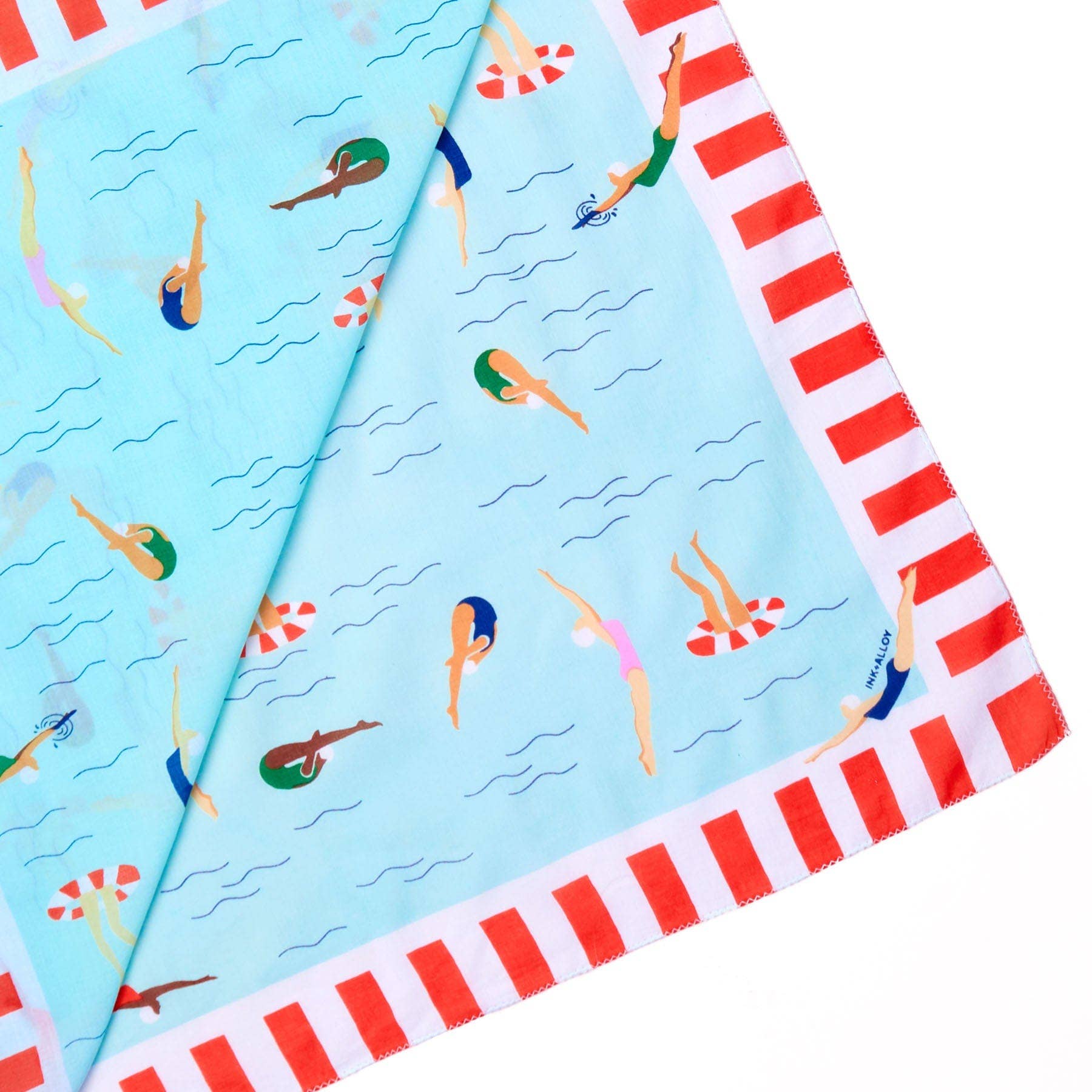 Square Scarf Swimmer Print - Box Turtle