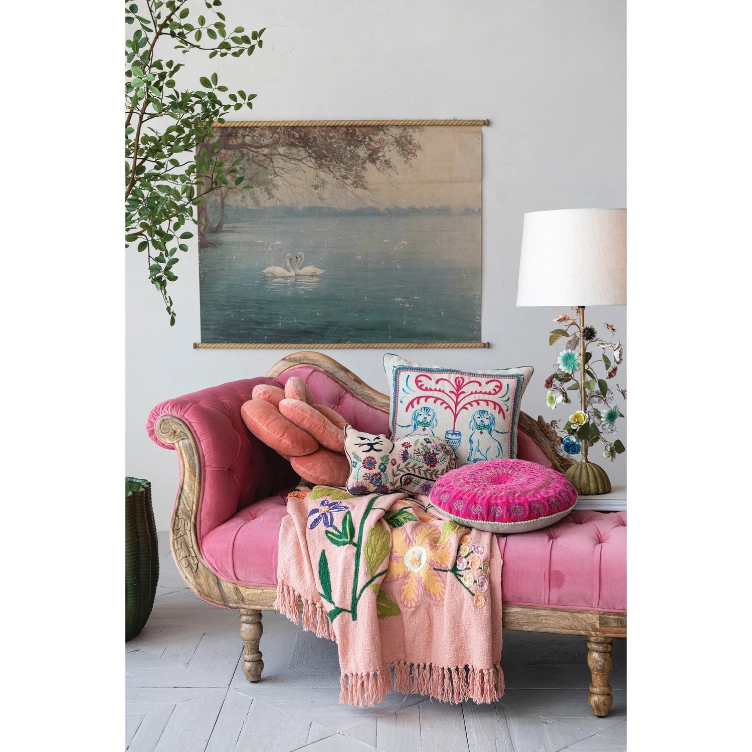 Staffordshire Dog Cotton & Linen Pillow - Box Turtle