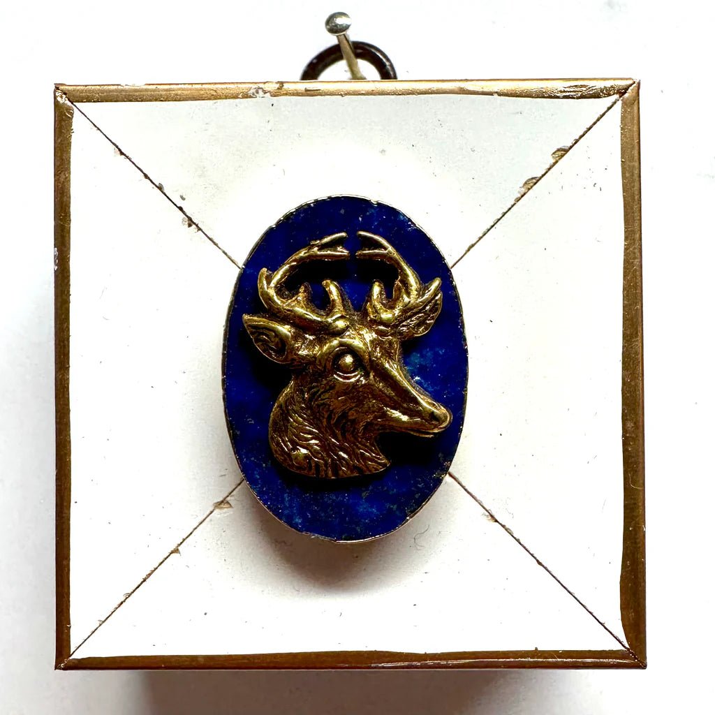 Stag on Lapis Modern Lacquered Frame Museum Bee - Box Turtle