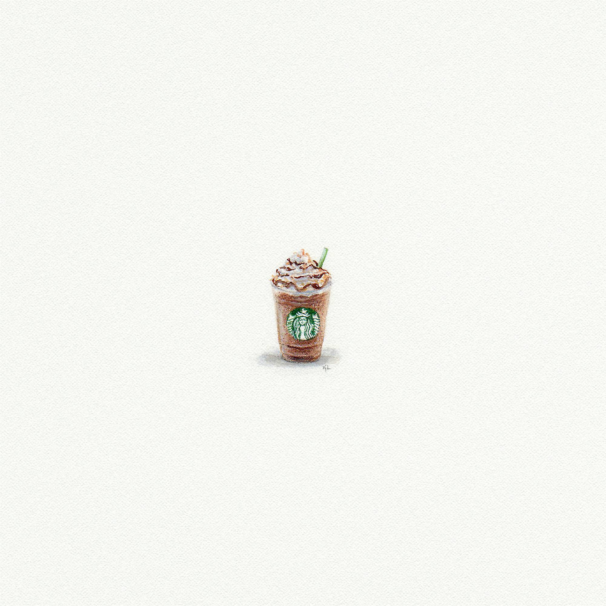 Starbucks Cup Miniature Watercolor Print - Box Turtle
