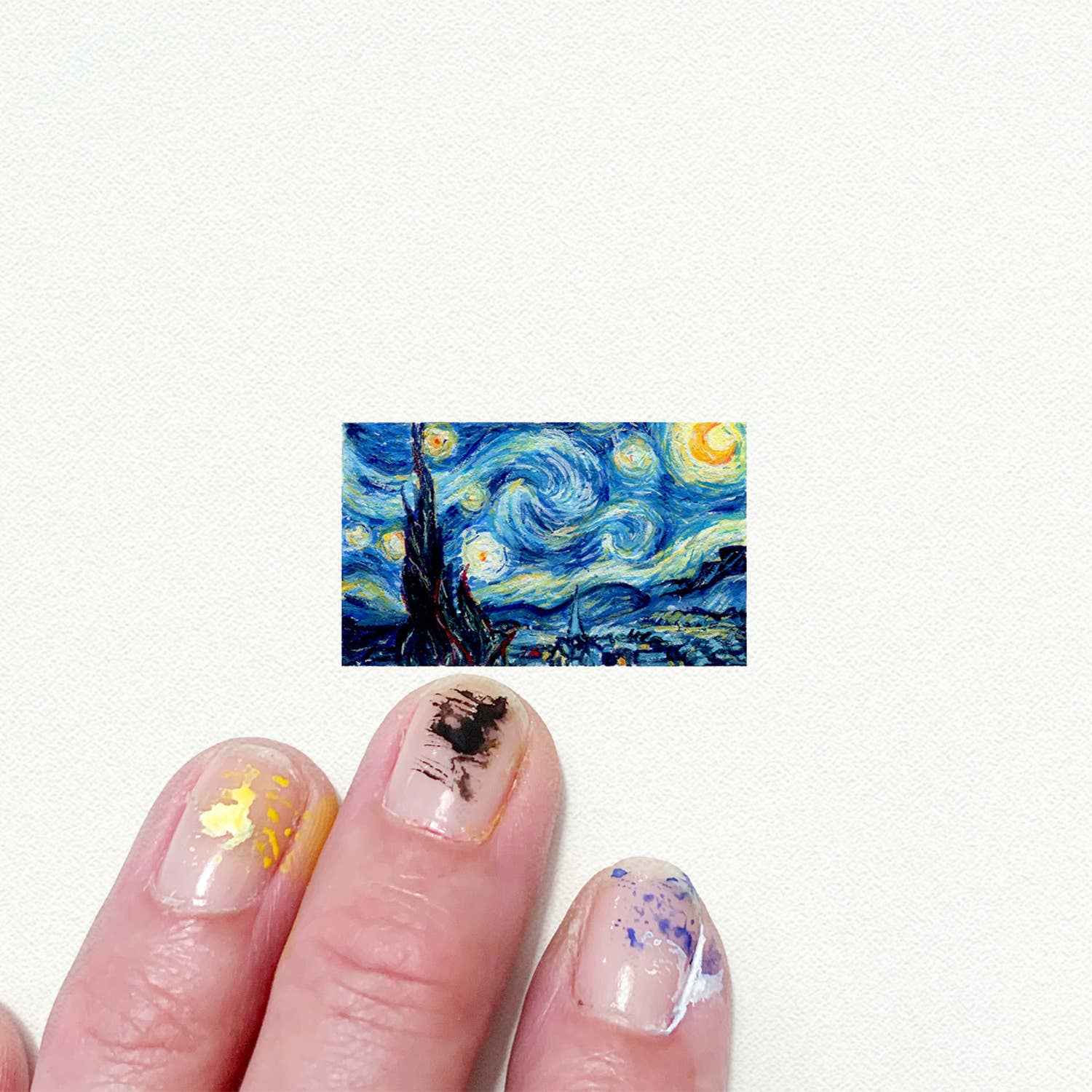 Starry Night Miniature Watercolor Print - Box Turtle