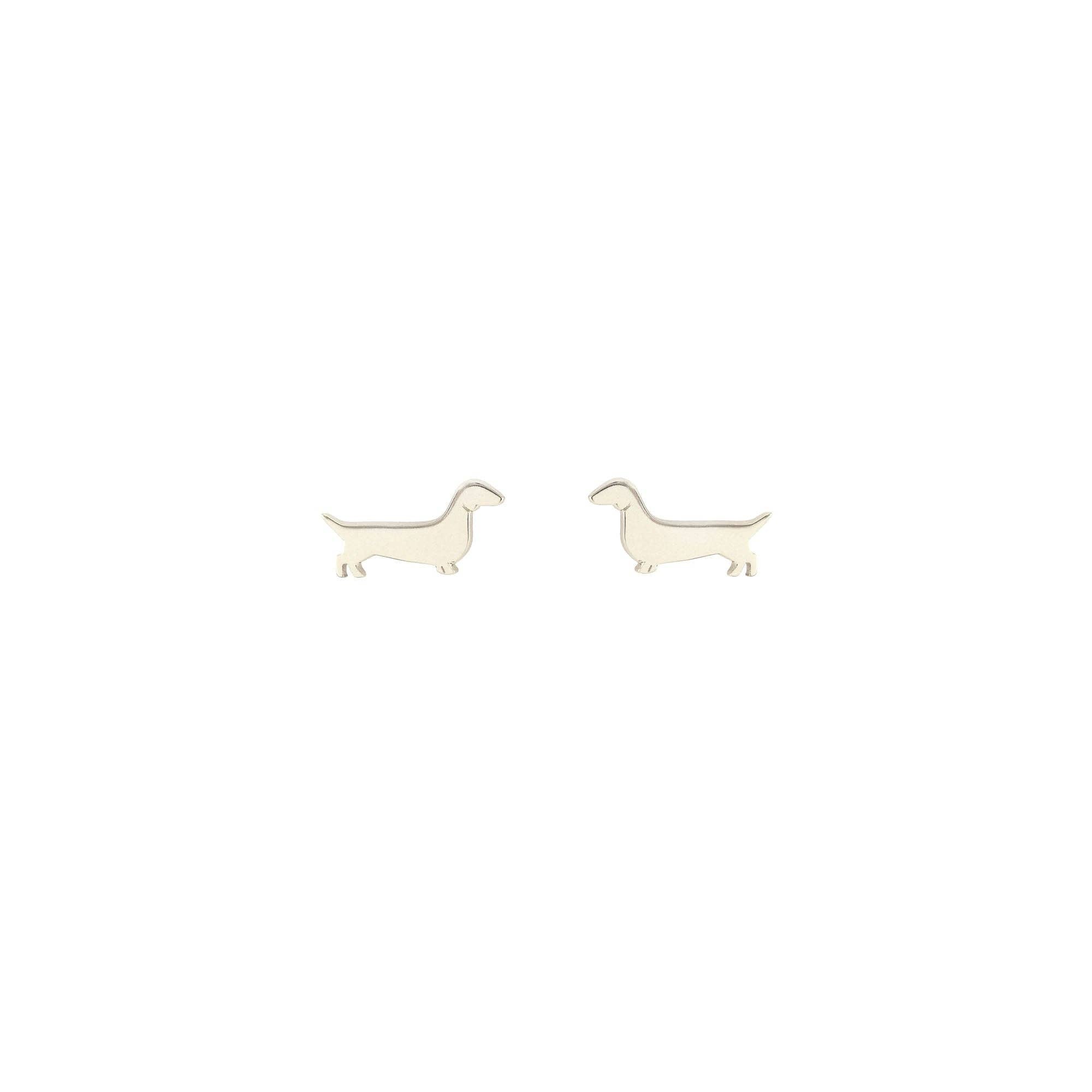 Sterling Silver Weiner Dog Studs - Box Turtle