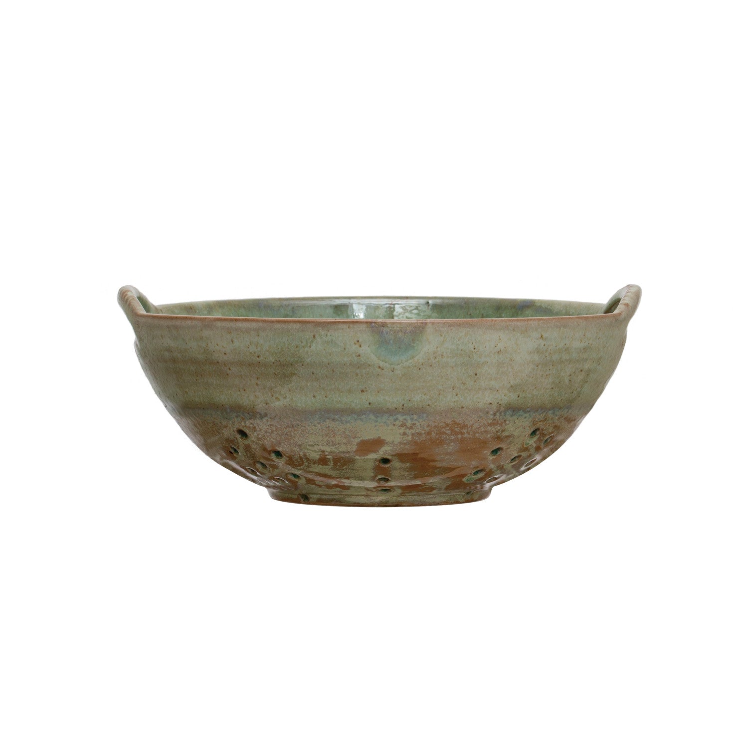Stoneware Berry Bowl w/ Handles, Aqua - Box Turtle