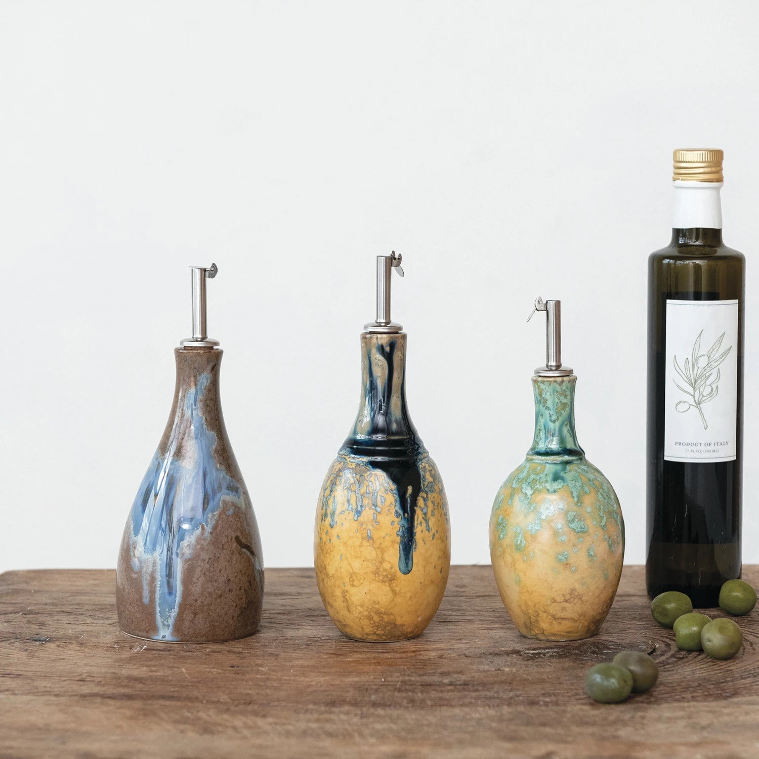 Stoneware Oil Cruet - Box Turtle