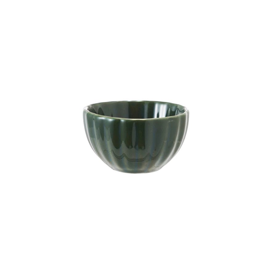 Stoneware Ribbed Bowl - Box Turtle