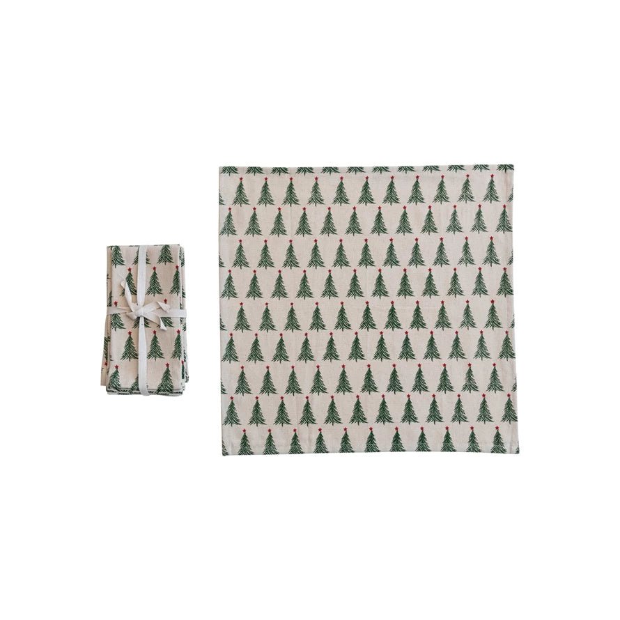 Stonewashed Christmas Tree Cotton Napkins - Box Turtle