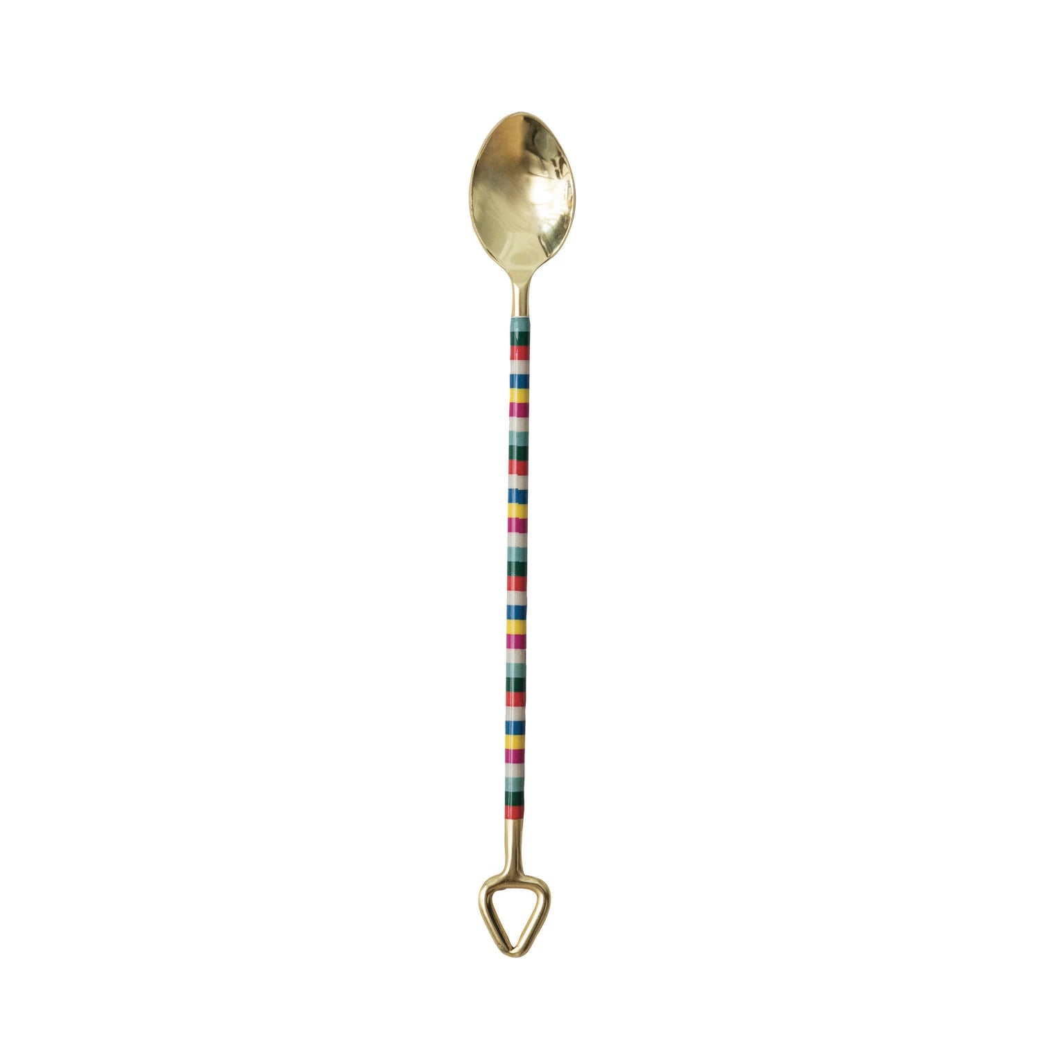 Striped Handle Cocktail Spoon - Box Turtle
