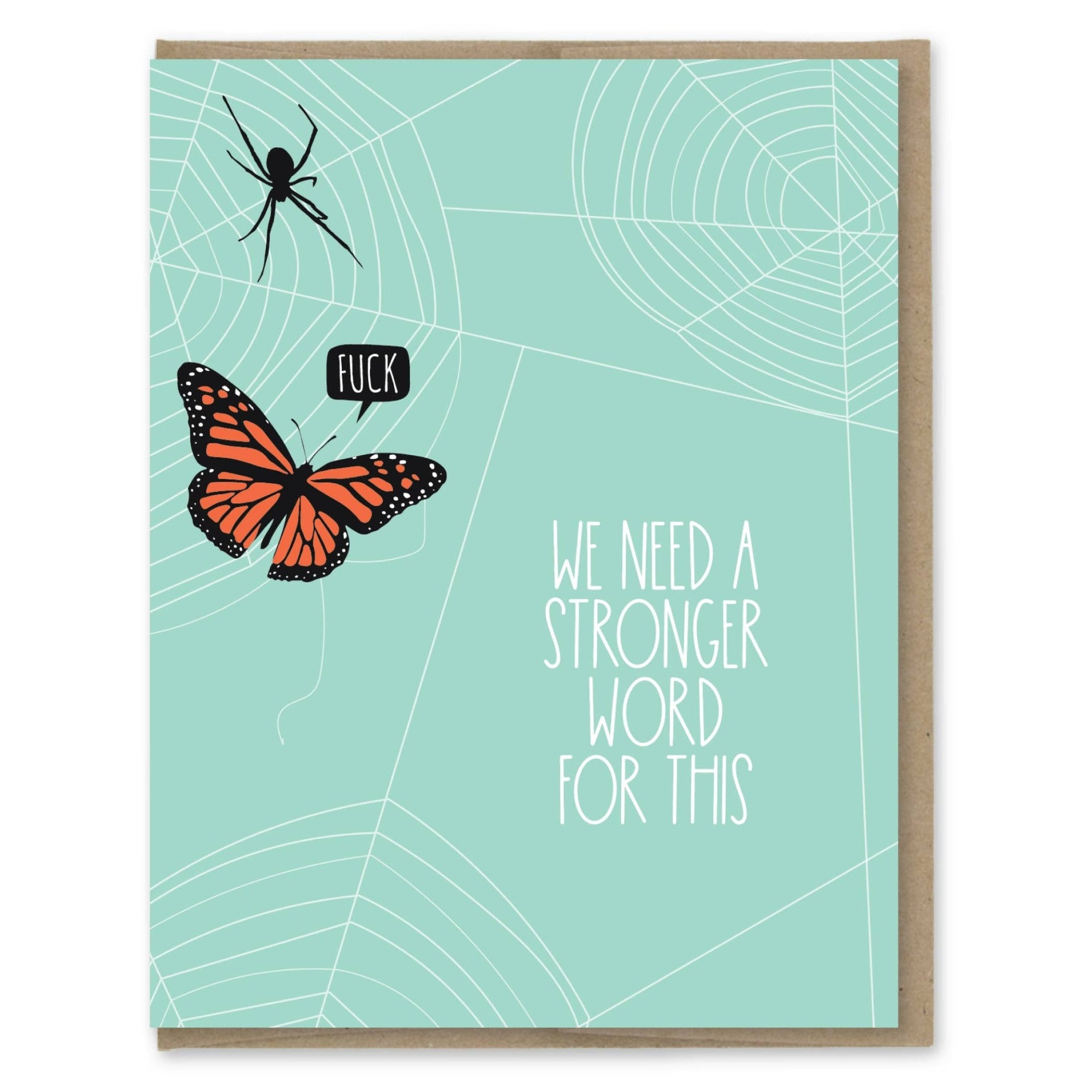 Stronger Word Funny Encouragement Card - Box Turtle