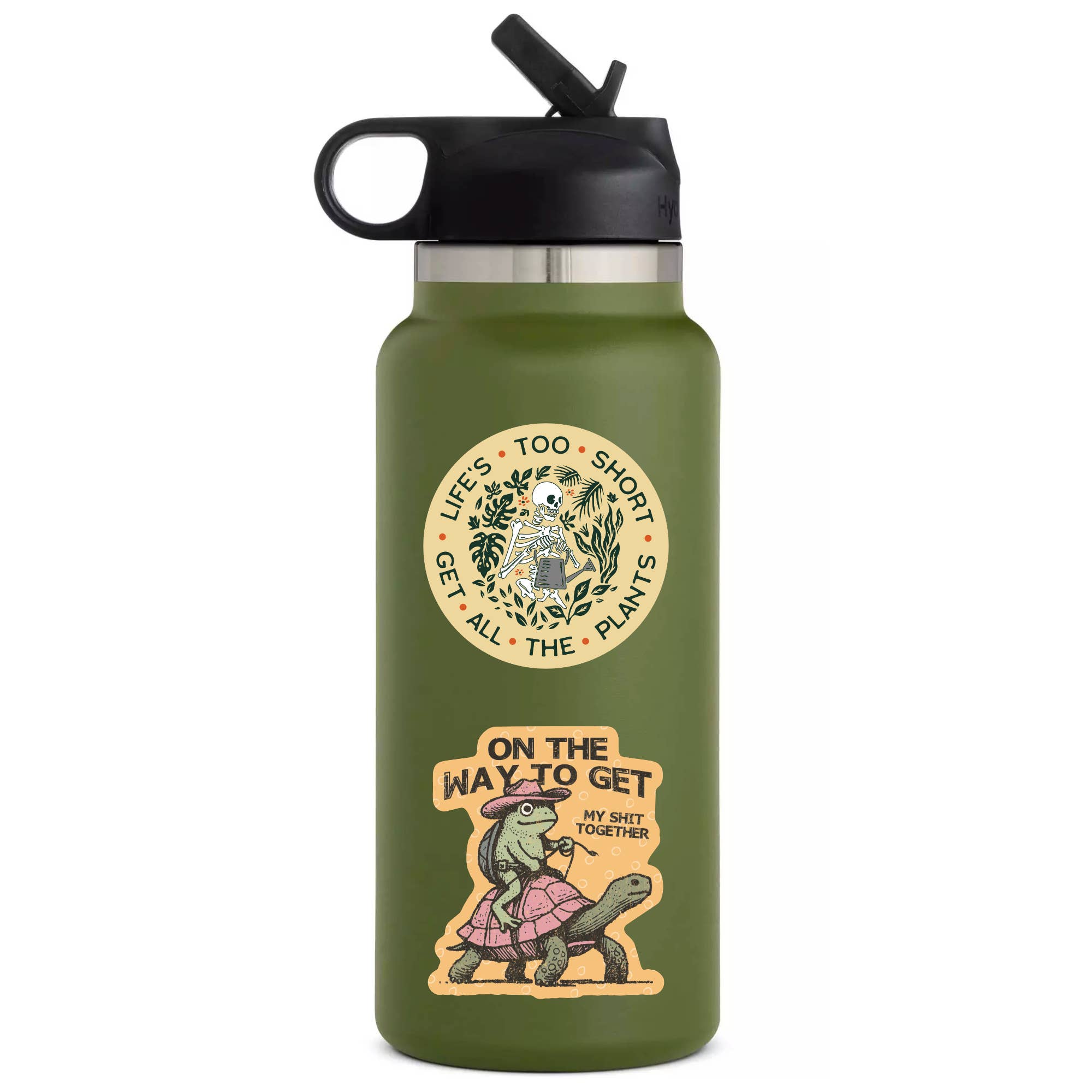 Swear Frog Cowboy Funny Turtle Vinyl Sticker - Box Turtle