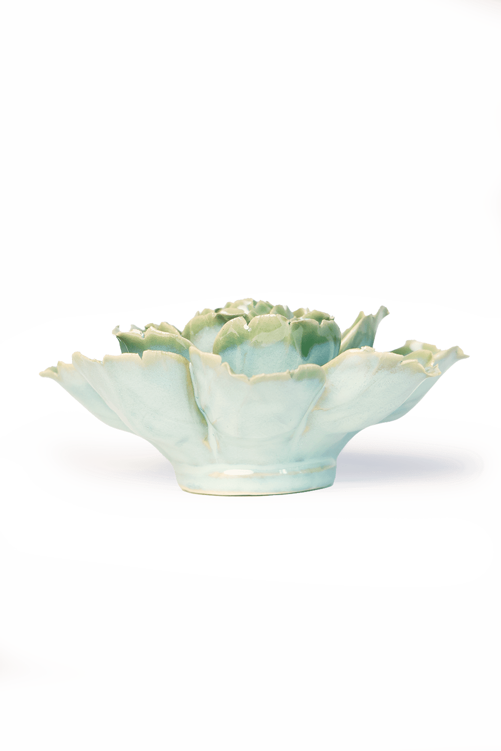 Tabletop Milk Teal Ceramic Camellia - Box Turtle