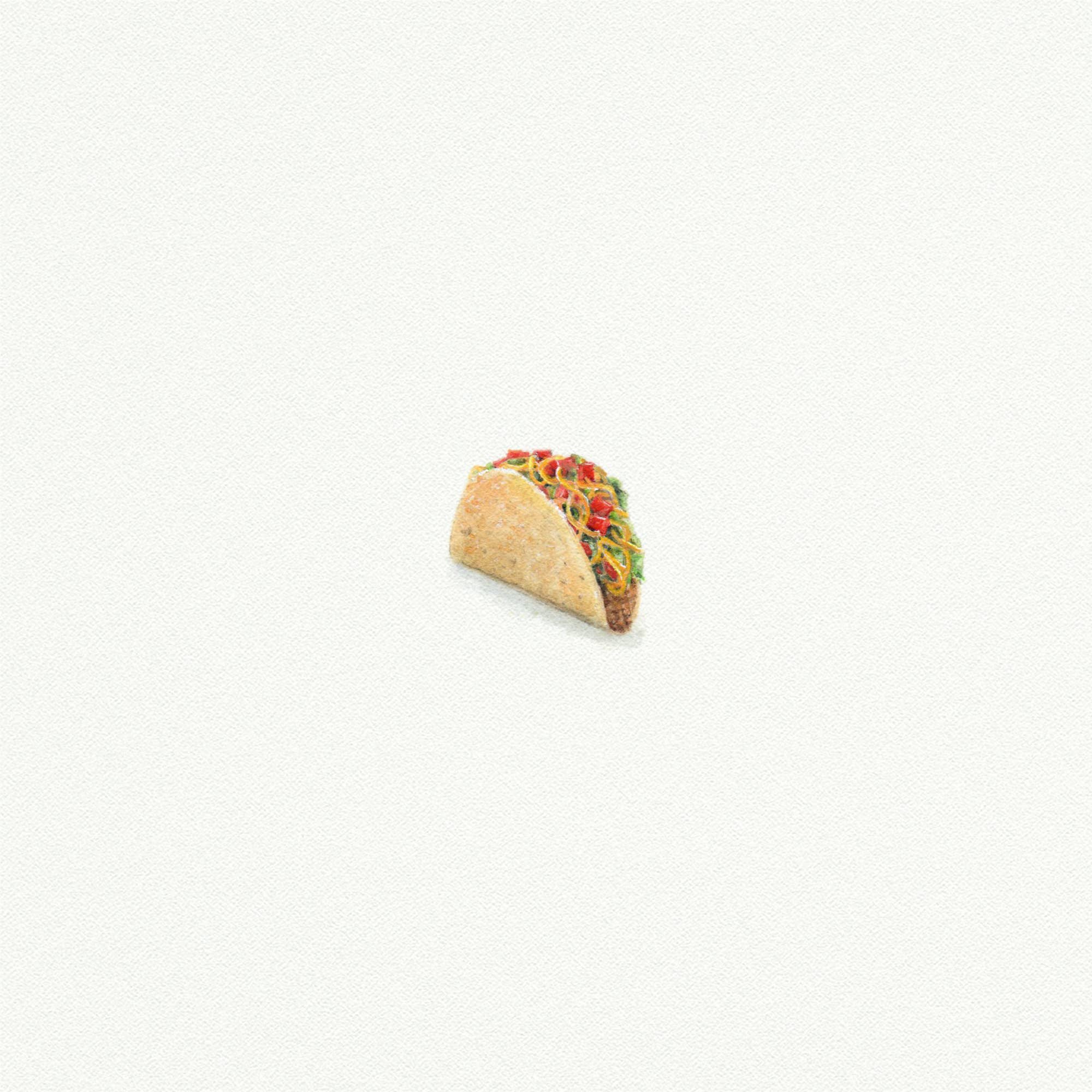 Taco Miniature Watercolor Painting - Box Turtle