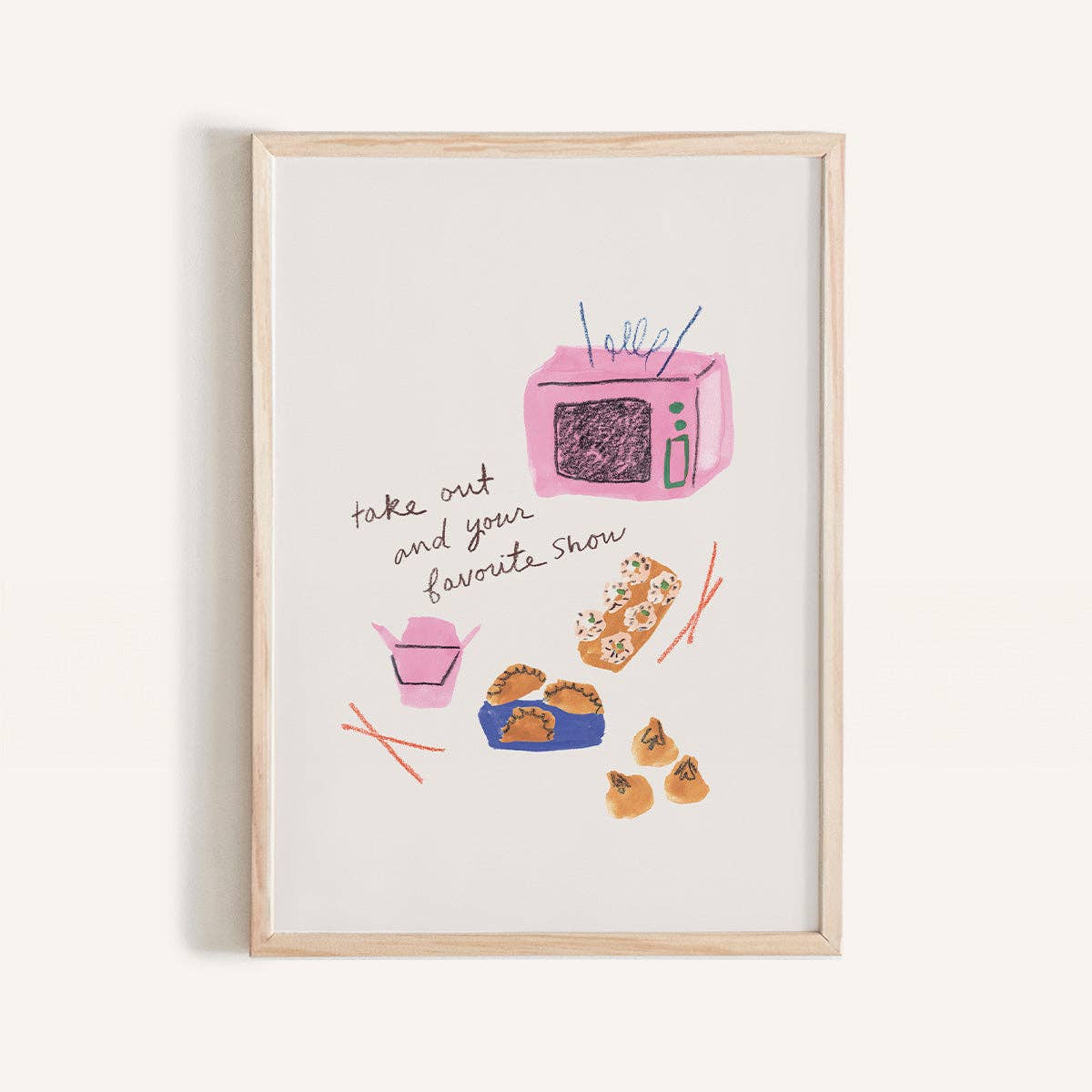 Take Out and Your Favorite Show Mini Art Print - Box Turtle