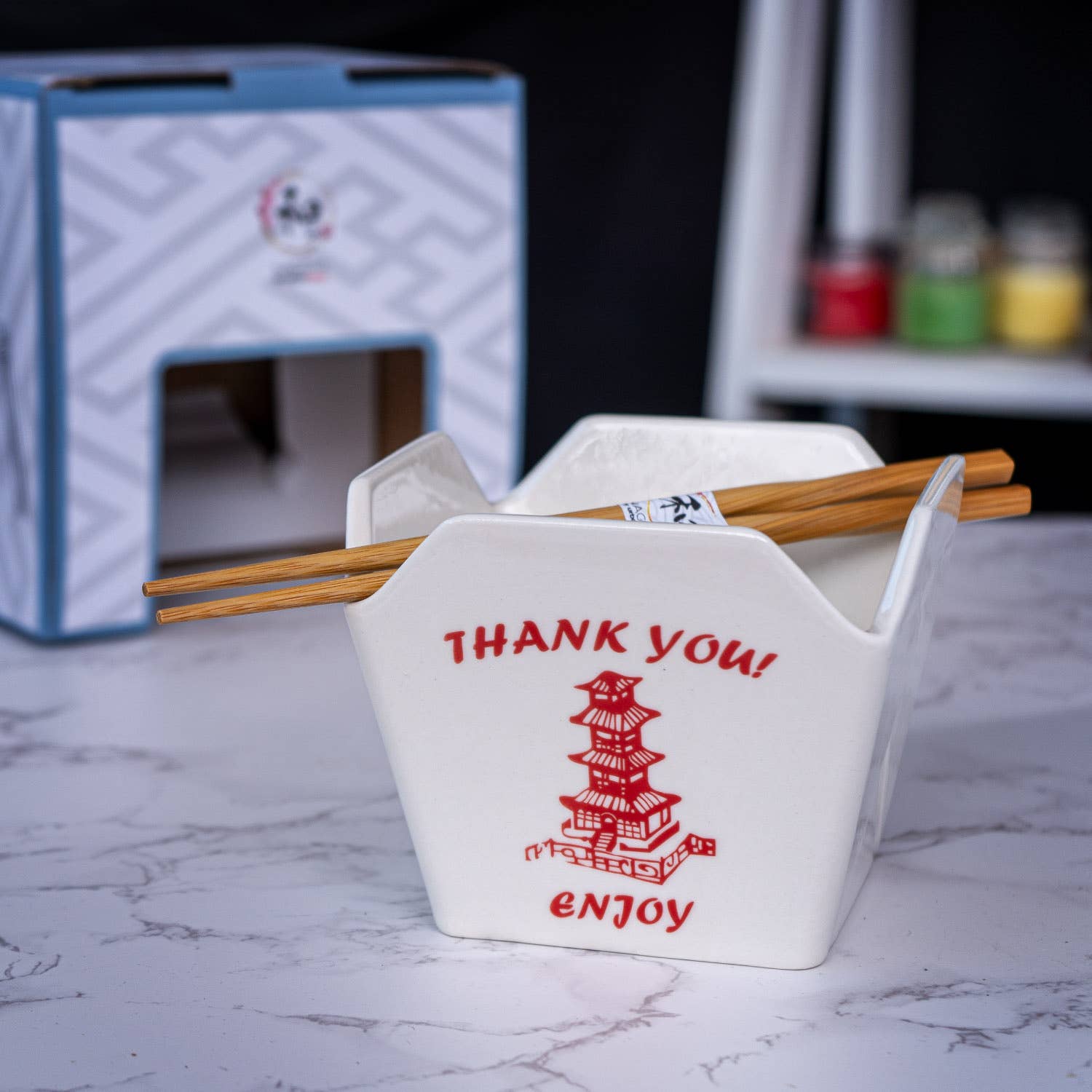 Takeout Box Serving Bowl With Chopsticks - Box Turtle