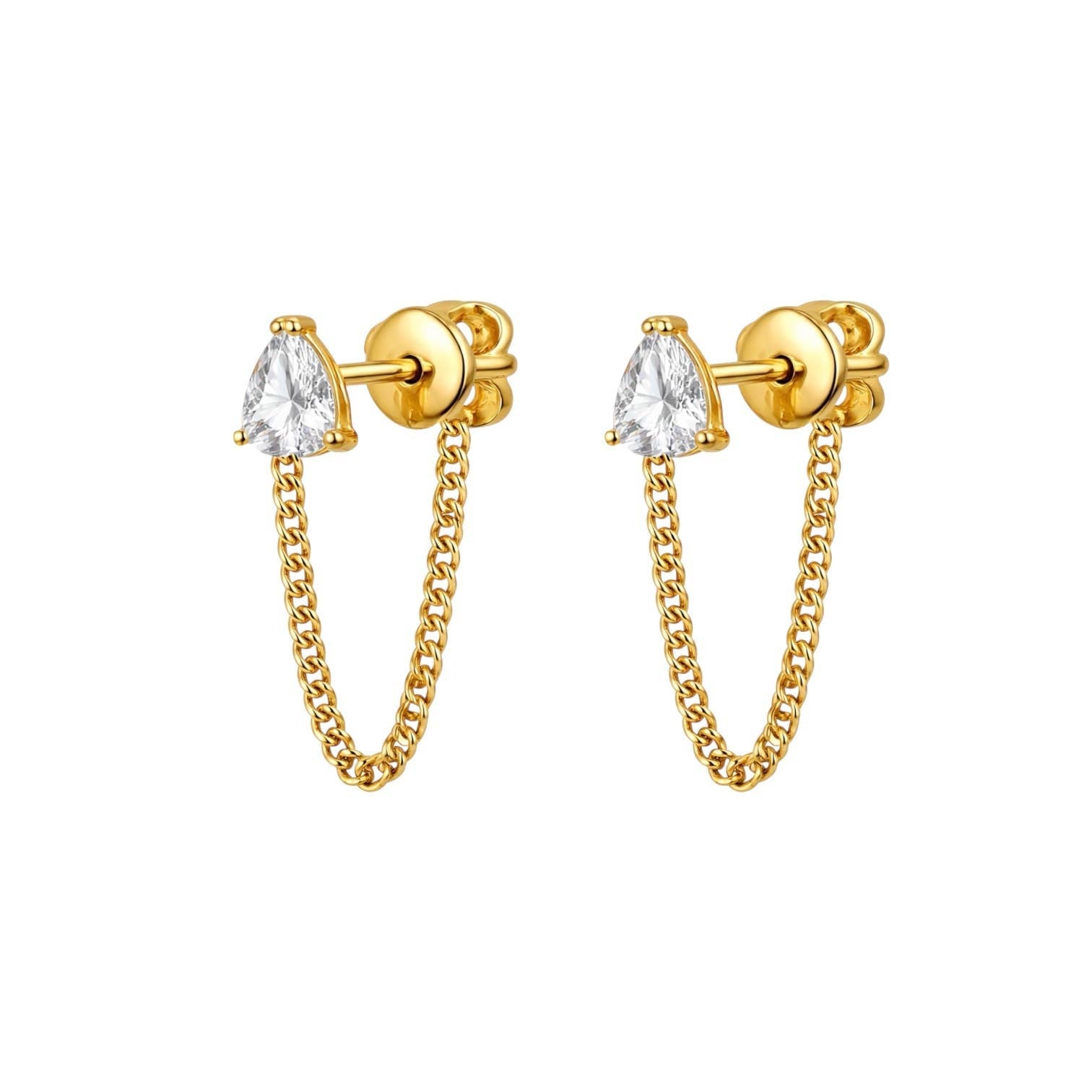 Talia Pave Crystal Chain Earrings - Box Turtle