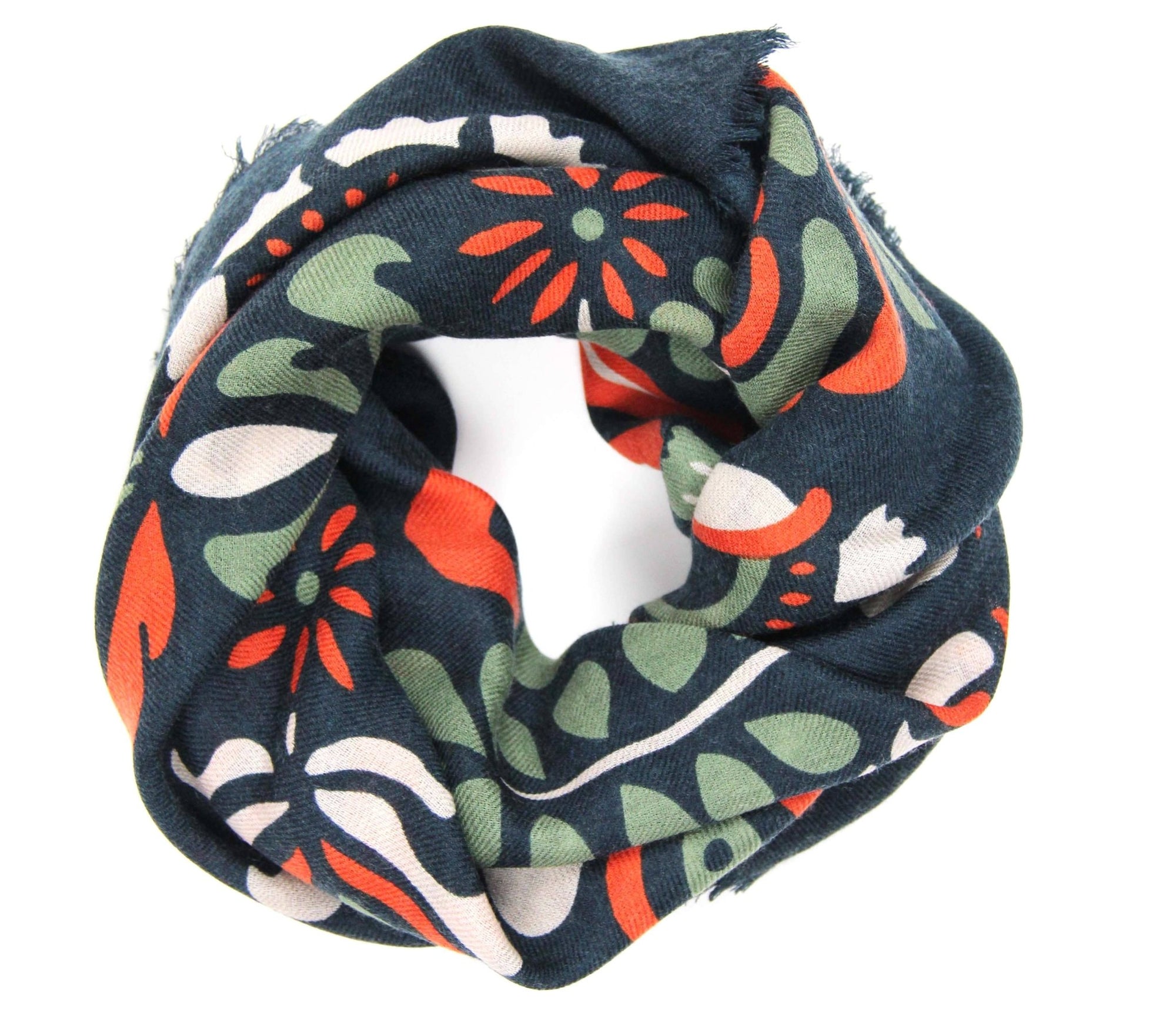 Tatiana Orange Wool Square Scarf - Box Turtle