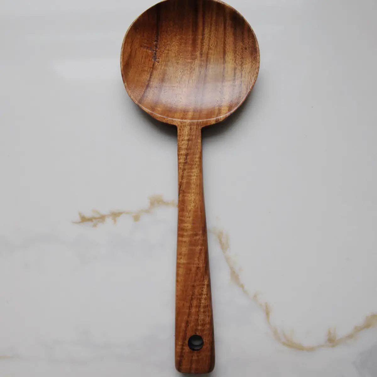 Teak Wood Long Handle Spoon - Box Turtle