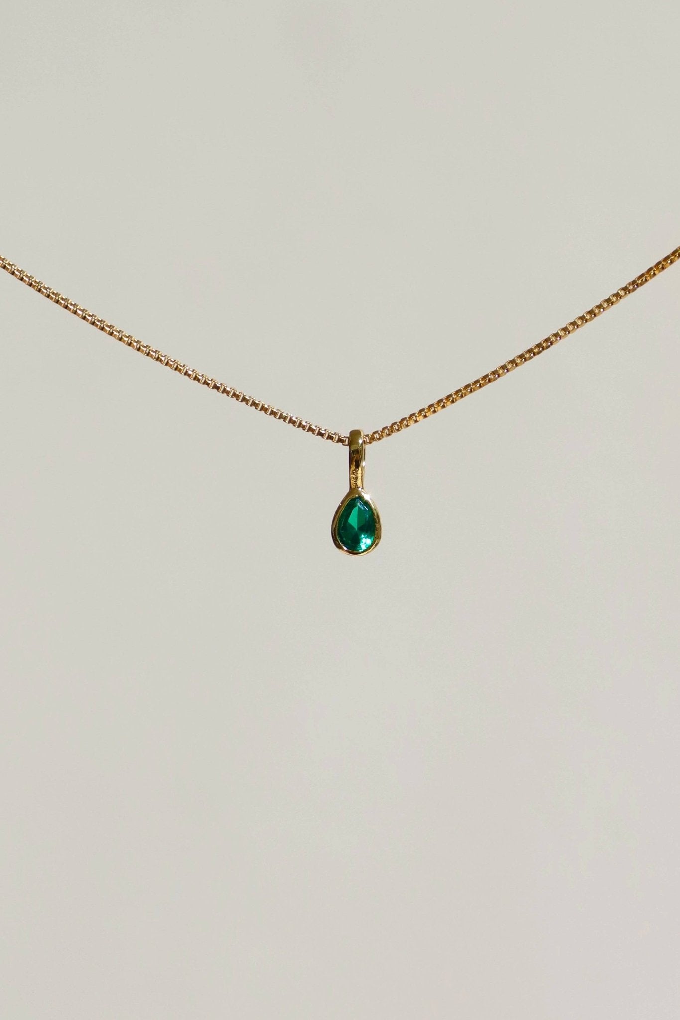 Teardrop Bezel Birthstone Charm - Box Turtle