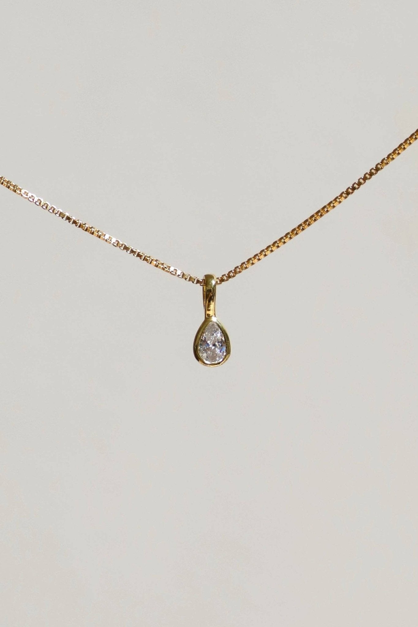 Teardrop Bezel Birthstone Charm - Box Turtle