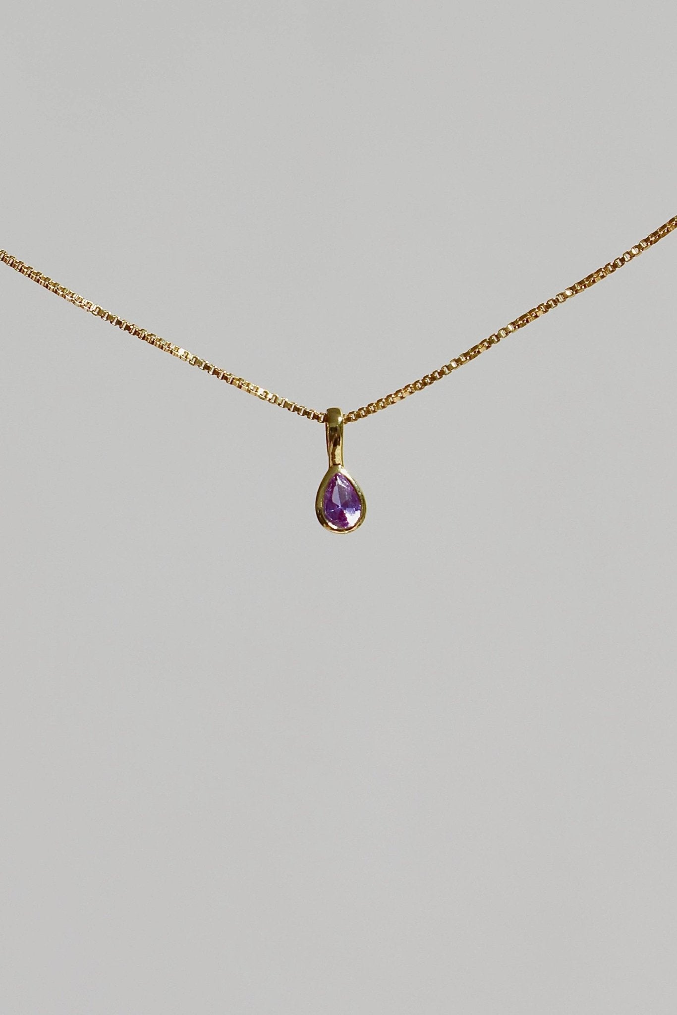 Teardrop Bezel Birthstone Charm - Box Turtle