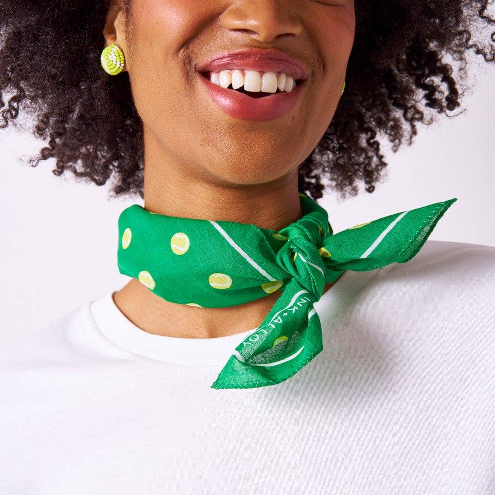 Tennis Ball Print Scarf - Box Turtle