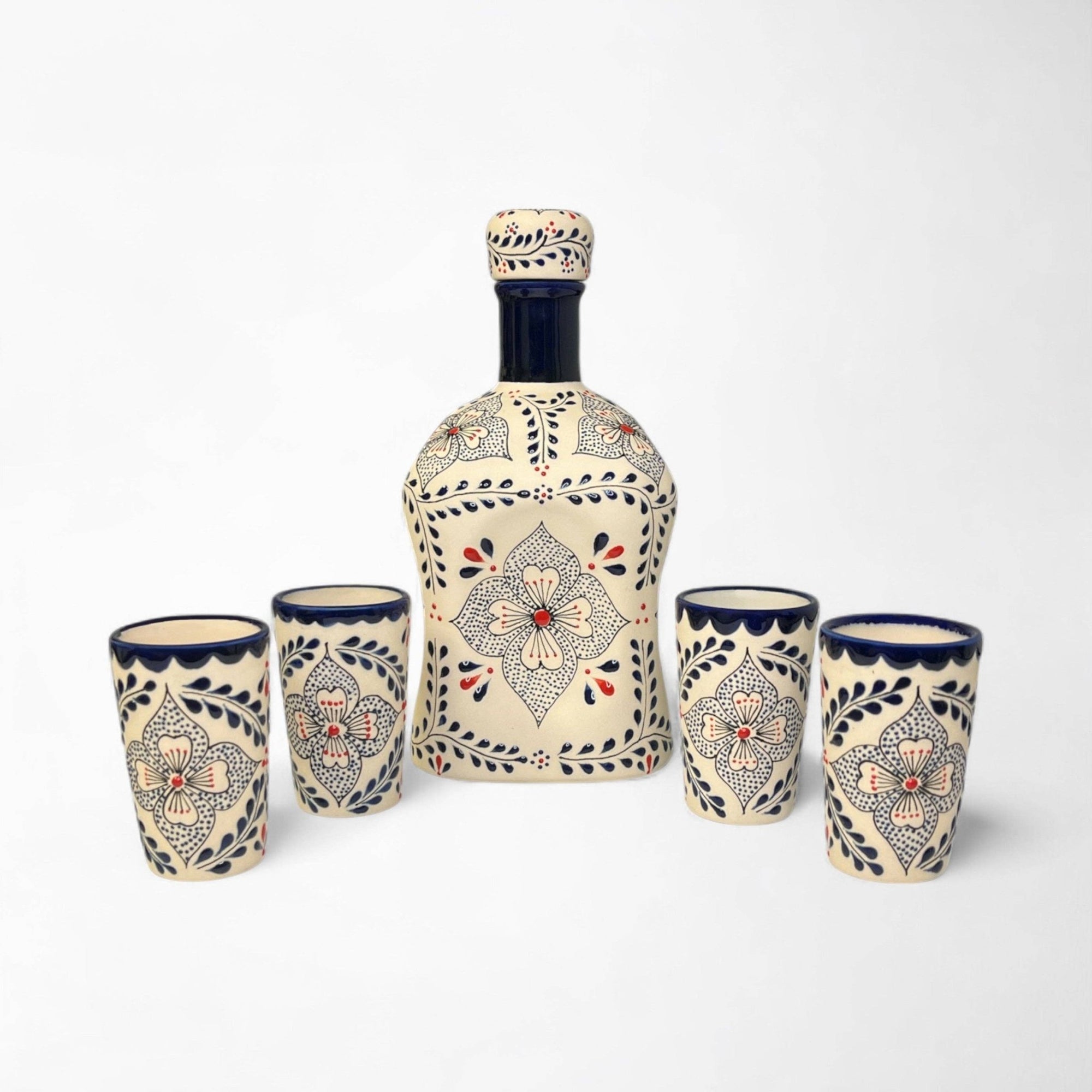 Tequila Decanter Set - Talavera - Box Turtle