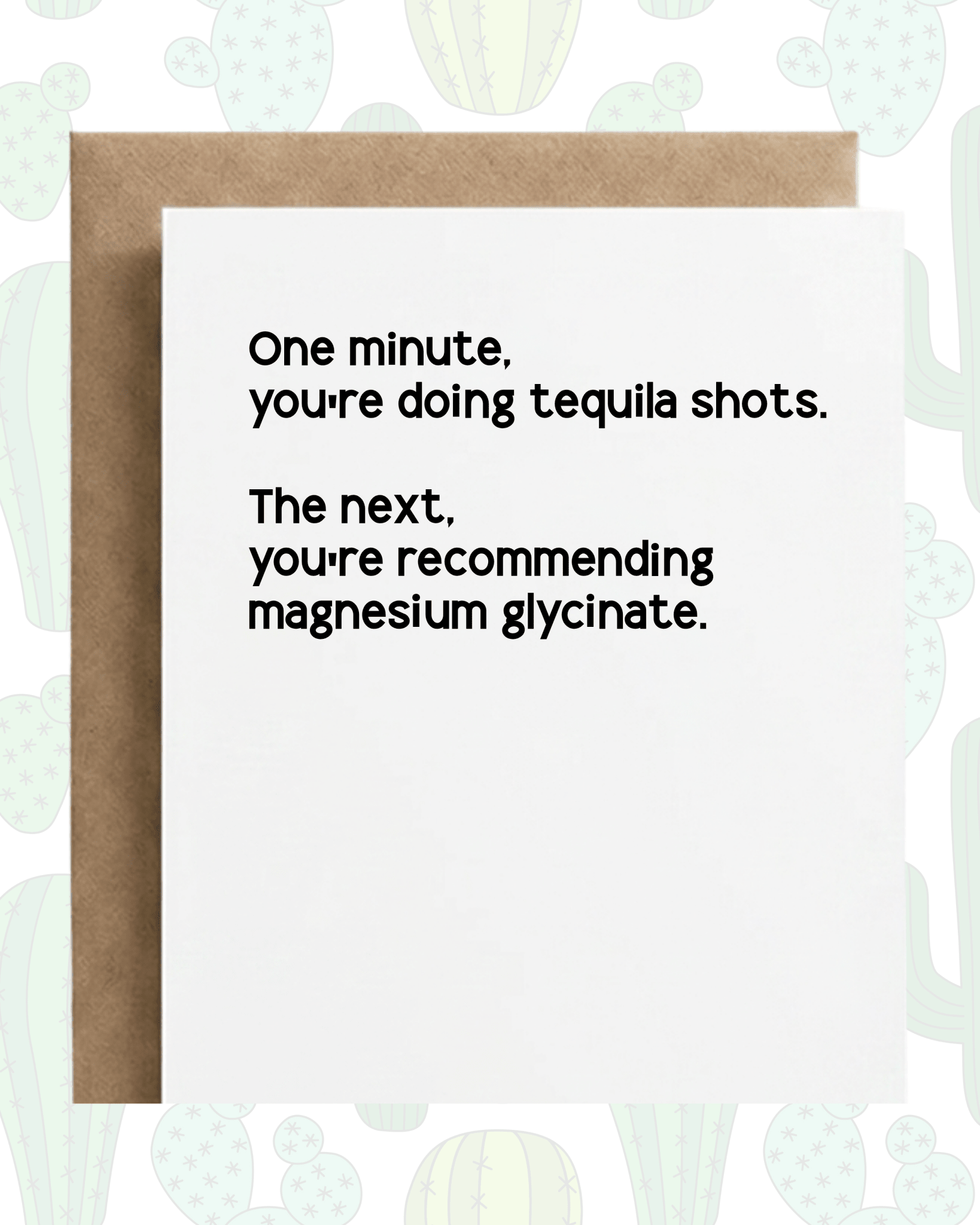Tequila Shots &amp; Magnesium Glycinate Friendship Card - Box Turtle