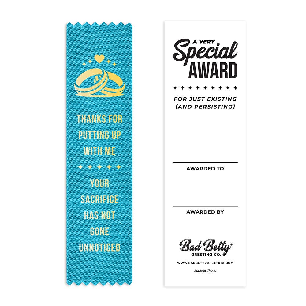 Thanks For Putting Up With Me, Sacrifice Award Ribbon - Box Turtle