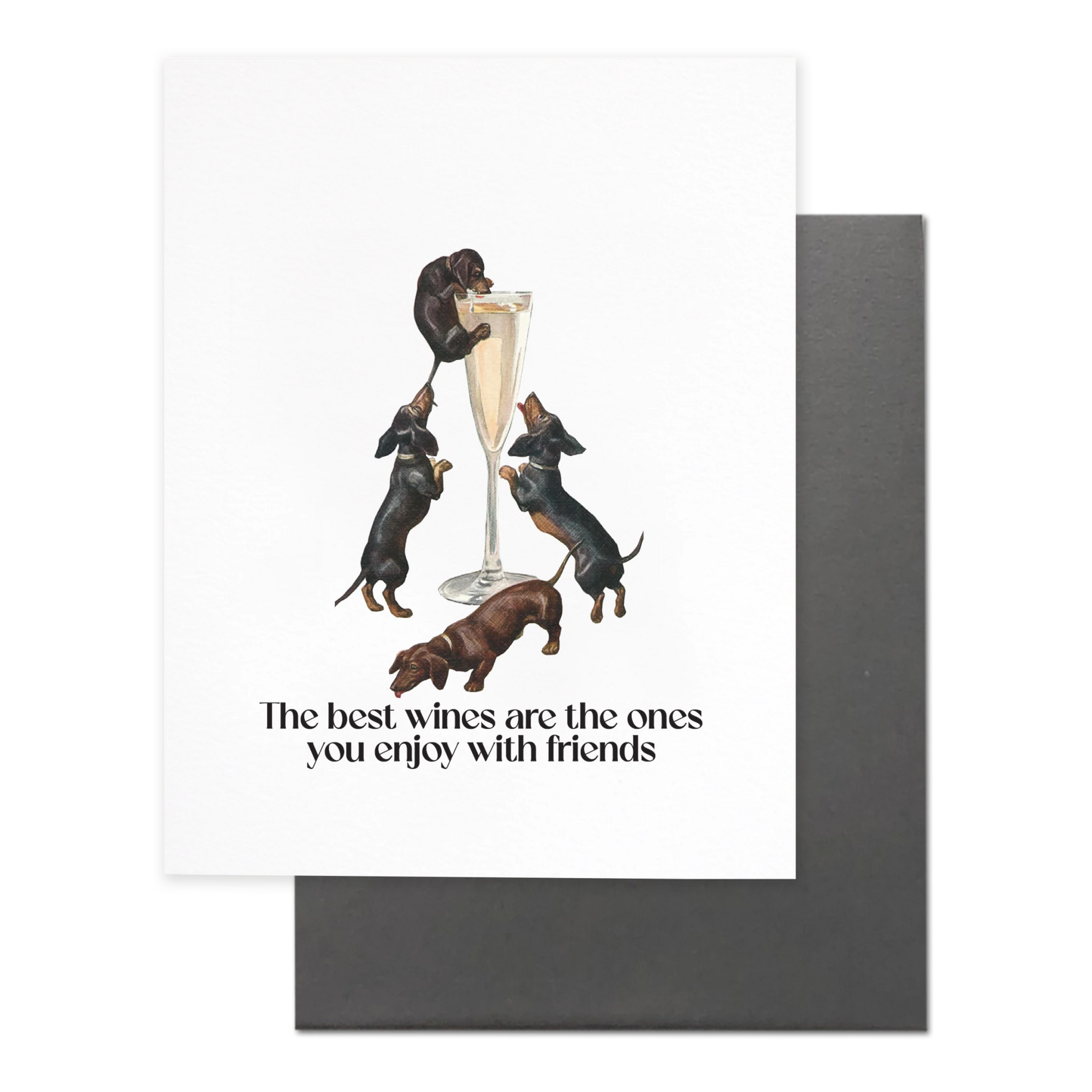The Best Wines, Wine Themed Friendship Greeting Card - Box Turtle
