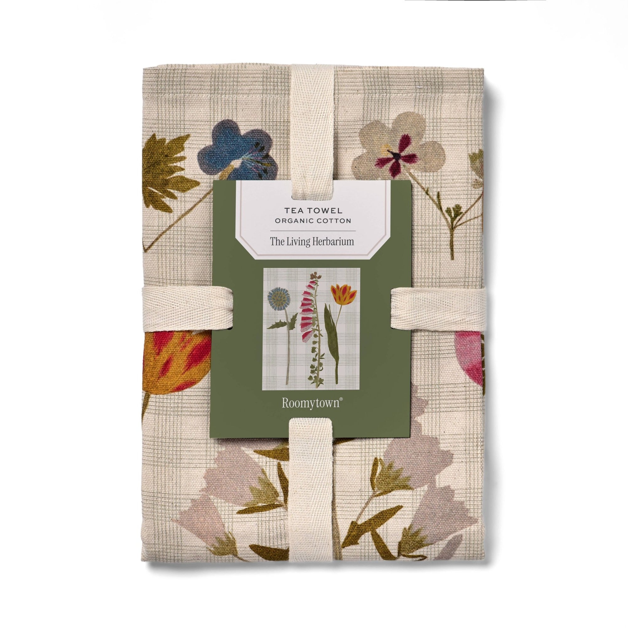 The Living Herbarium Organic Cotton Tea Towel - Box Turtle