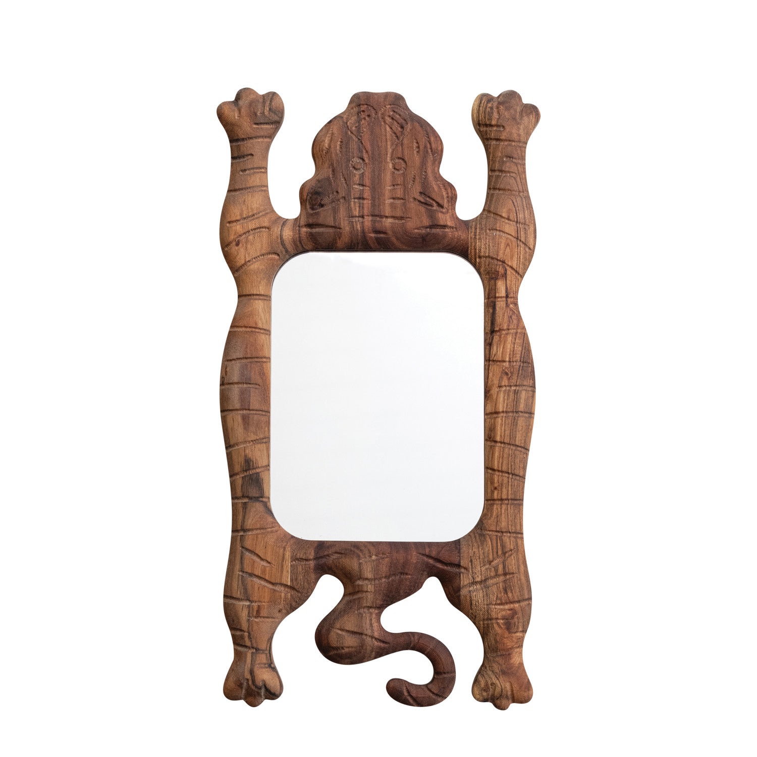 Tibetan Tiger Shaped Wall Mirror - Box Turtle