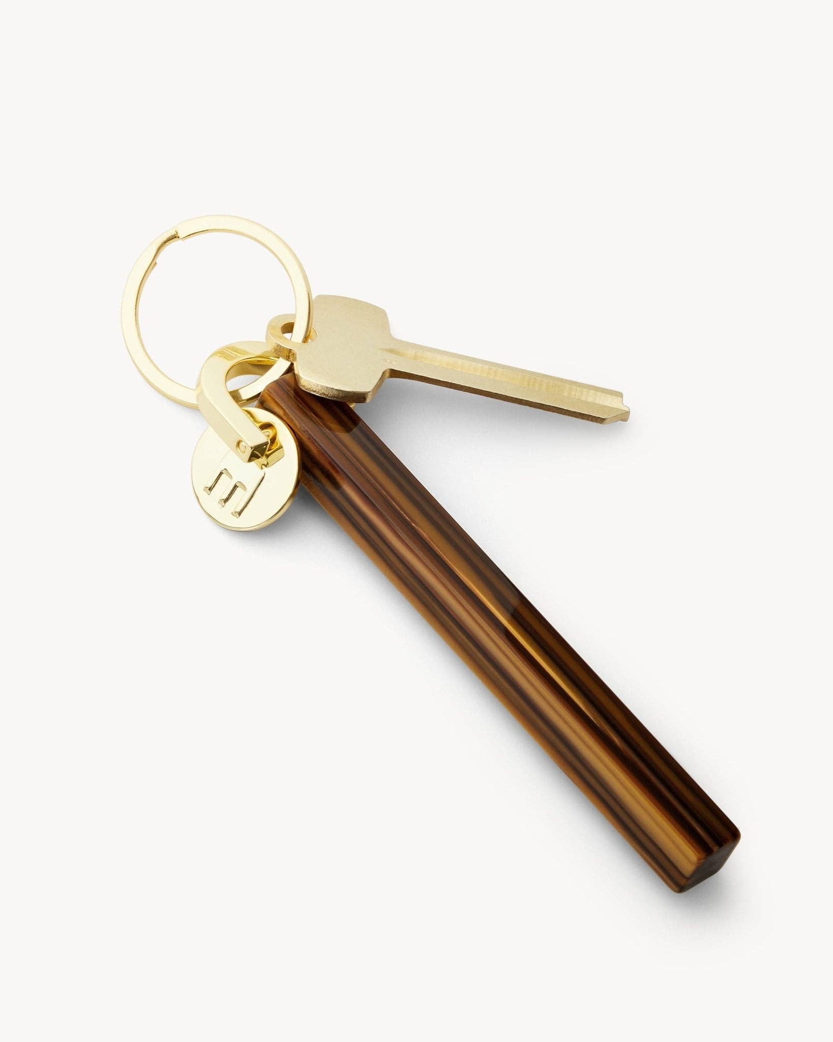 Tiger's Eye & Gold Bar Keychain - Box Turtle