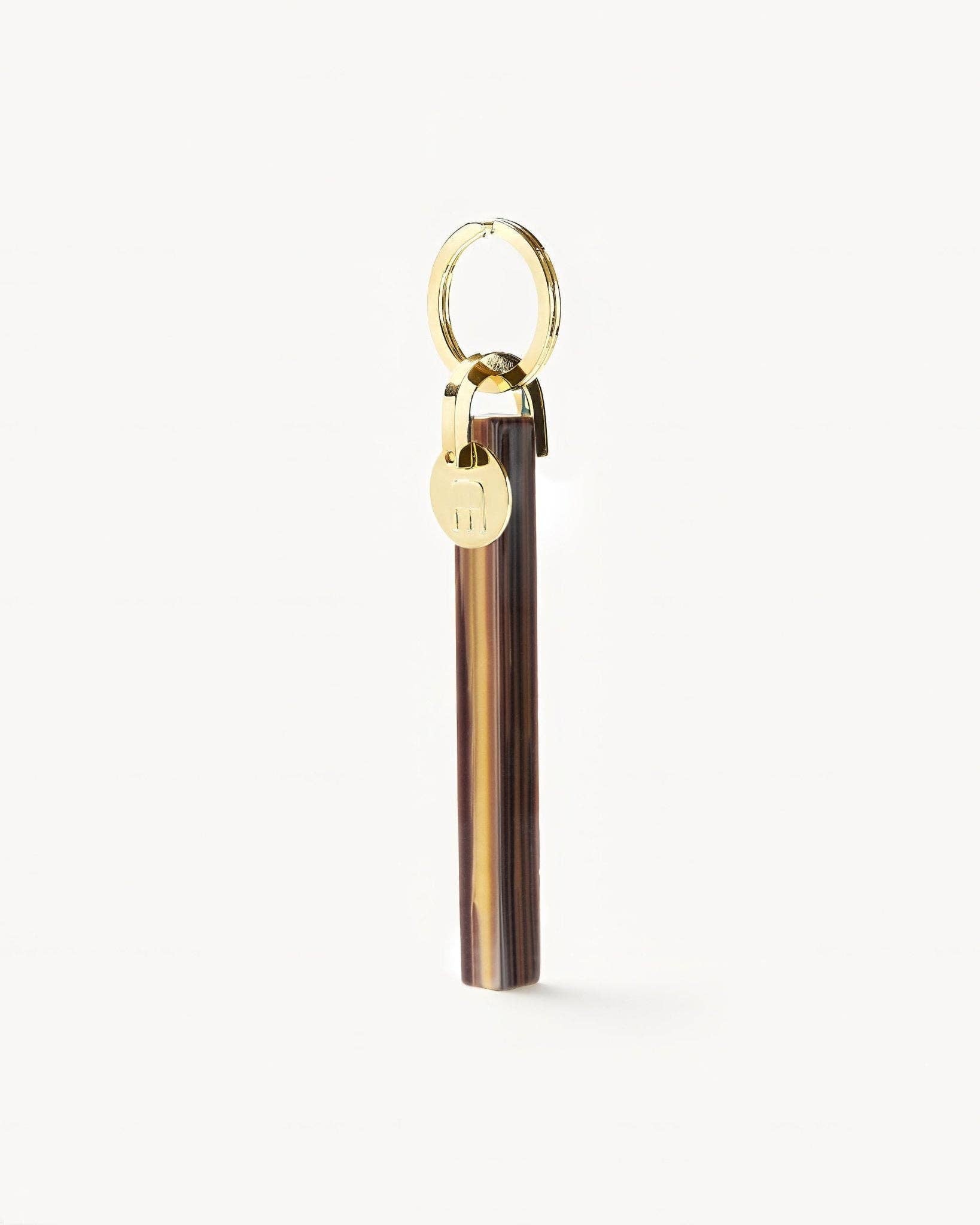 Tiger's Eye & Gold Bar Keychain - Box Turtle